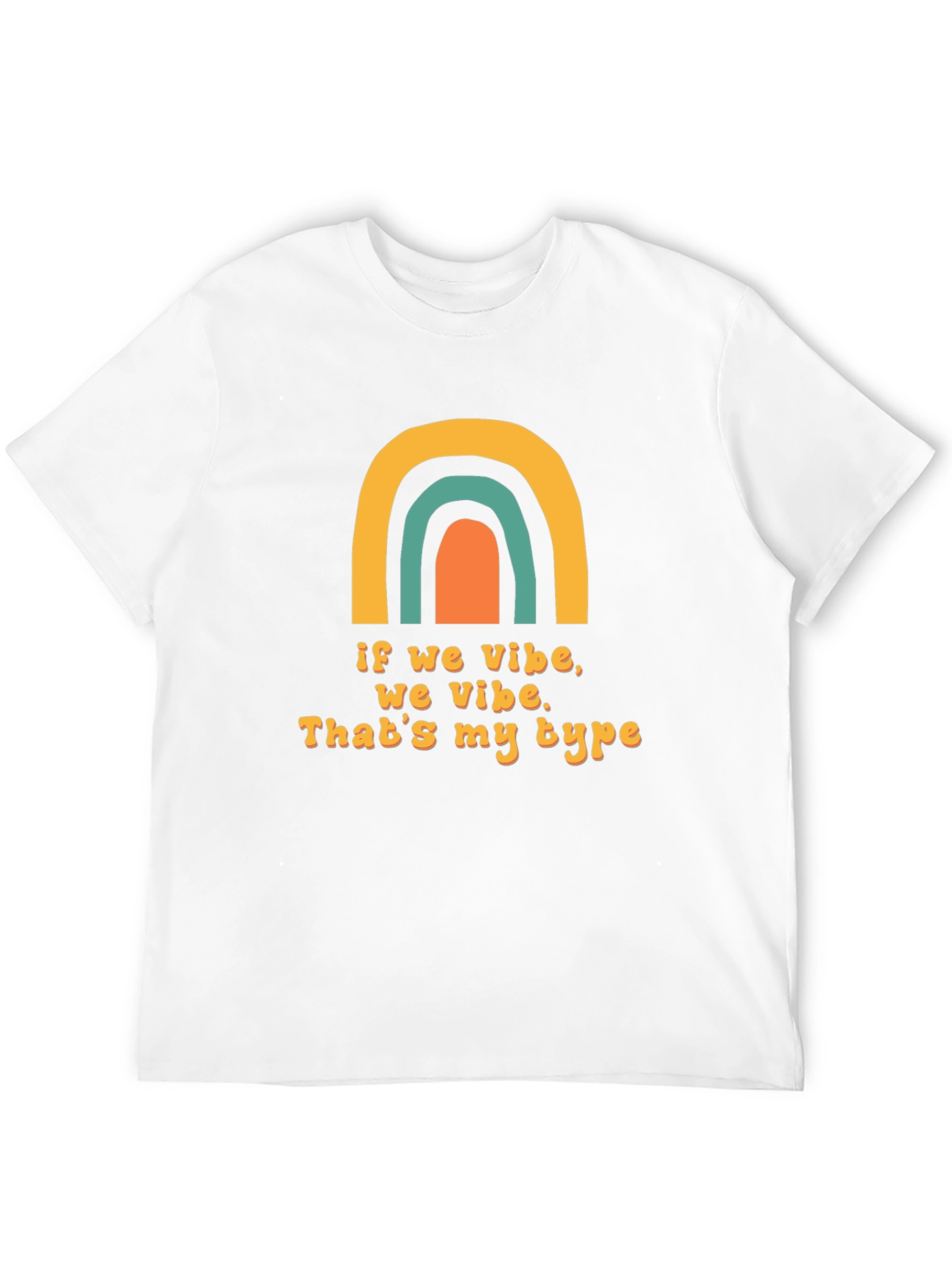 Vibe Check Graphic Tee - Trendy Rainbow Design