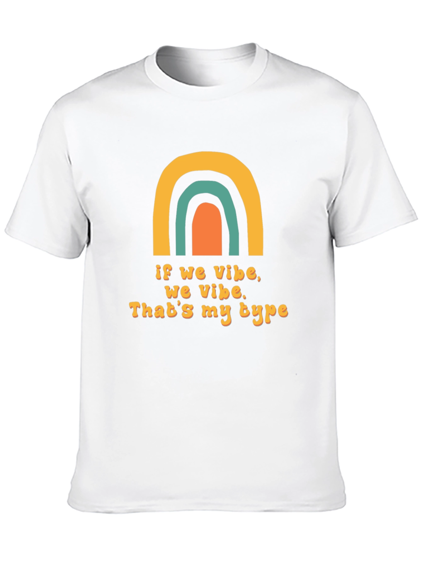 Vibe Check Graphic Tee - Trendy Rainbow Design