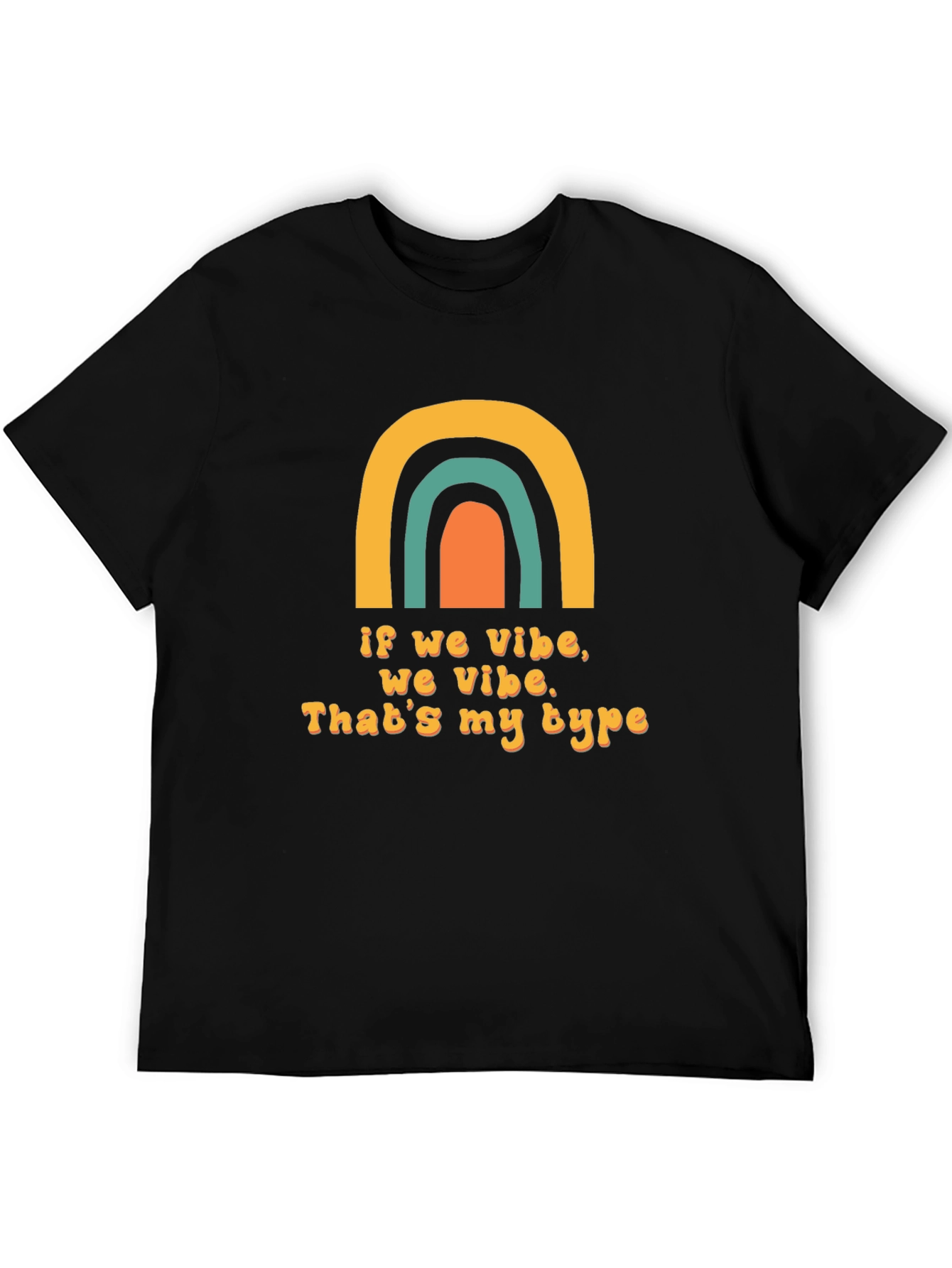 Vibe Check Graphic Tee - Trendy Rainbow Design