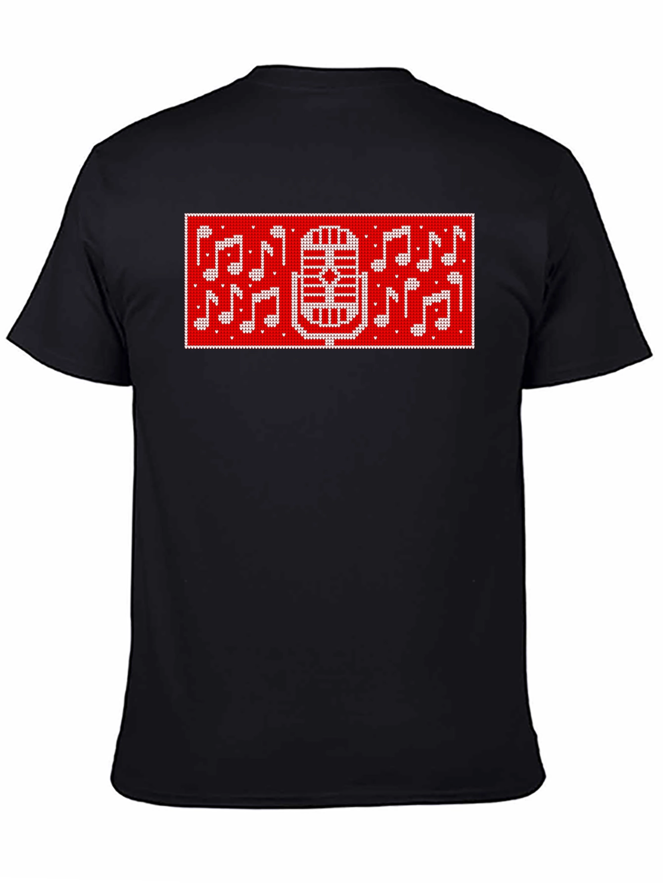 Retro Microphone & Music Notes Graphic Tee