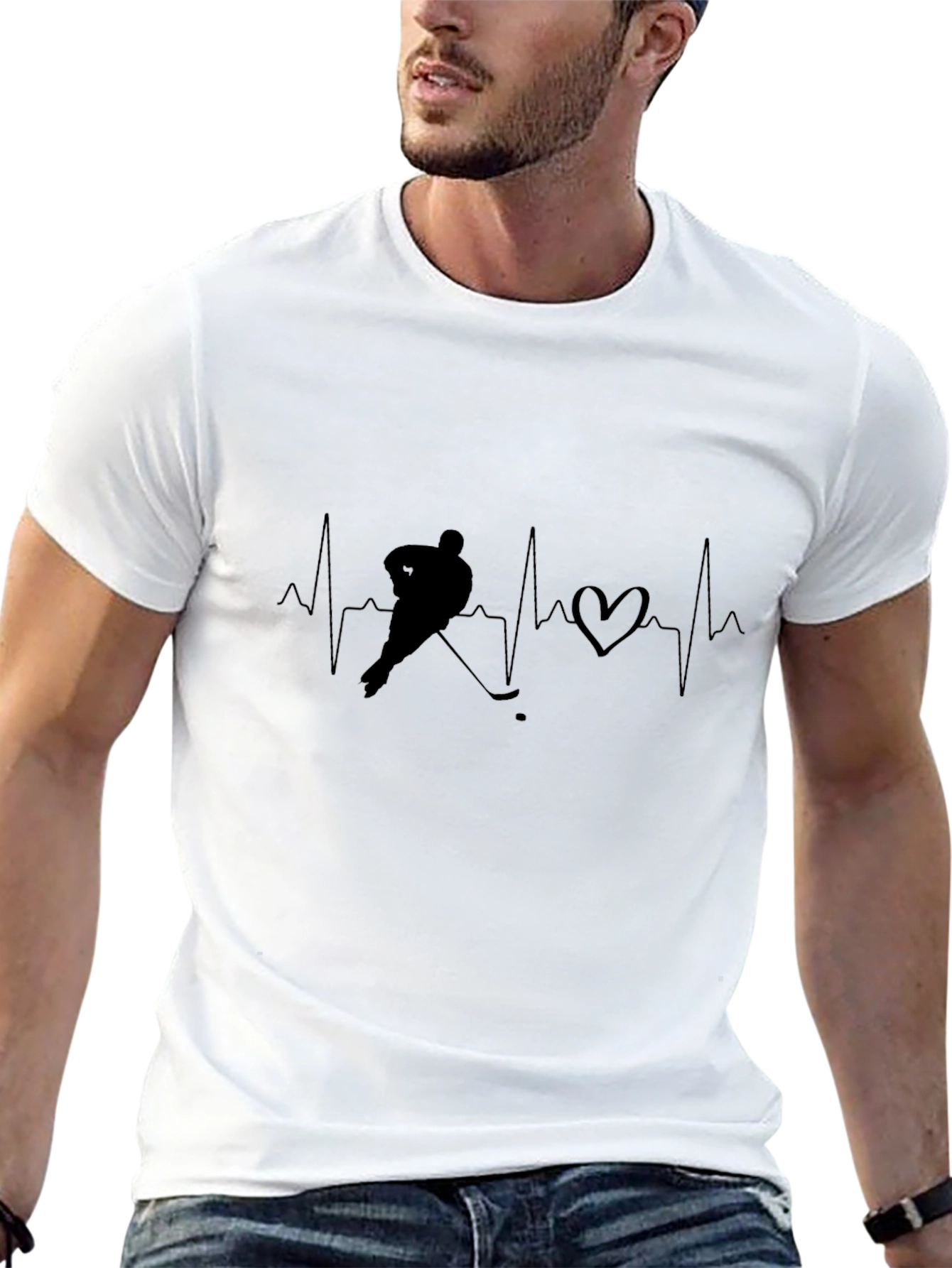 Hockey Heartbeat T-Shirt - Passionate Athlete Tee