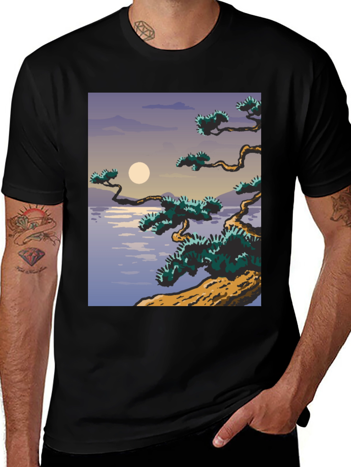 Artistic Japanese Scene Graphic Tee