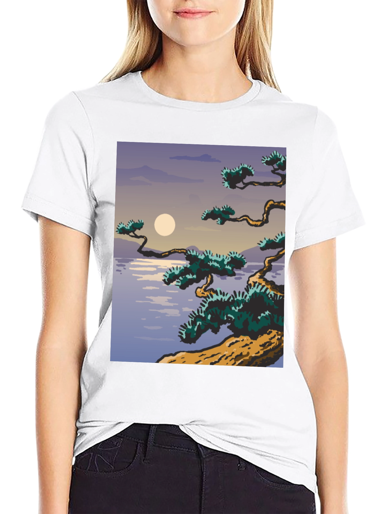 Artistic Japanese Scene Graphic Tee
