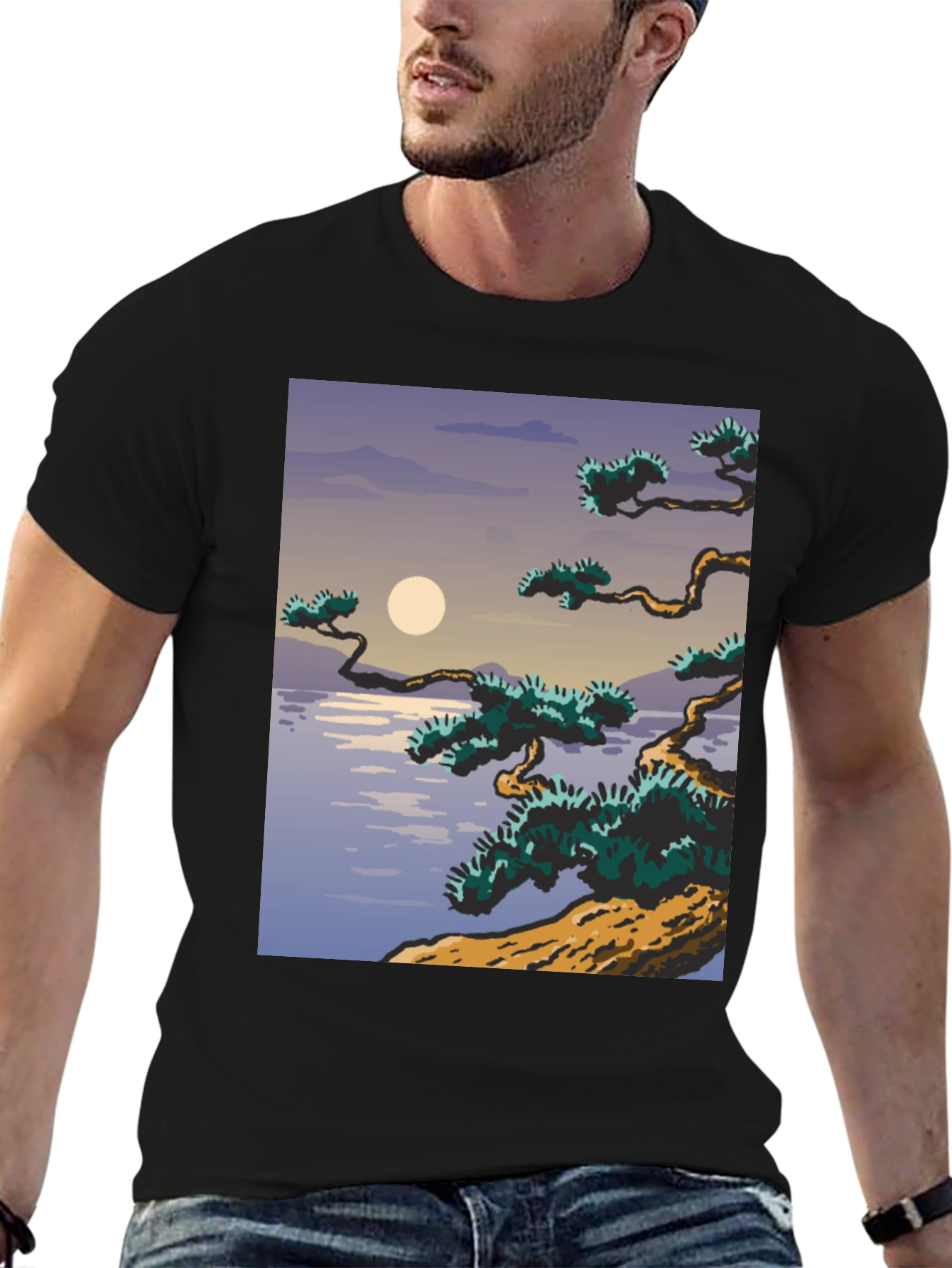 Artistic Japanese Scene Graphic Tee