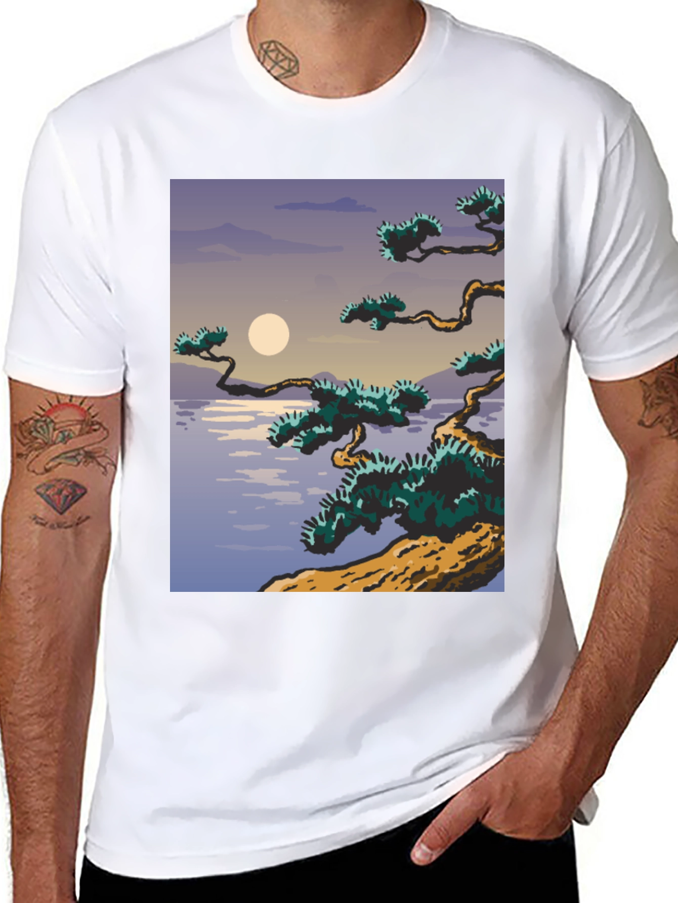 Artistic Japanese Scene Graphic Tee