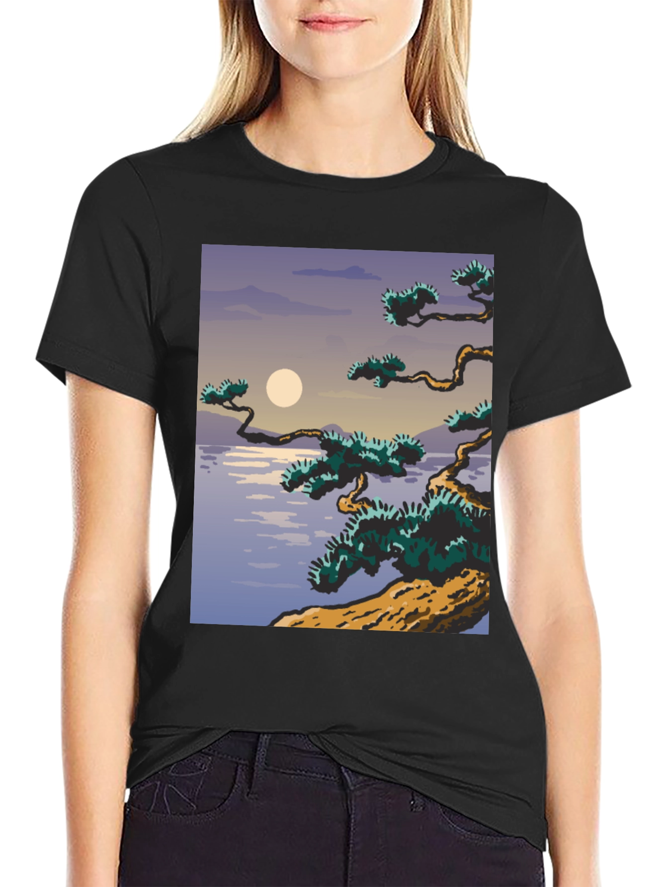 Artistic Japanese Scene Graphic Tee