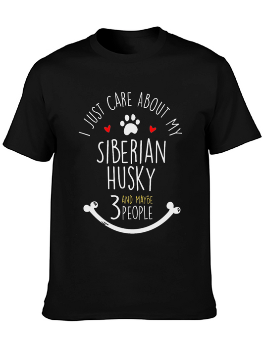 Siberian Husky Lover T-Shirt - Care About My Dog