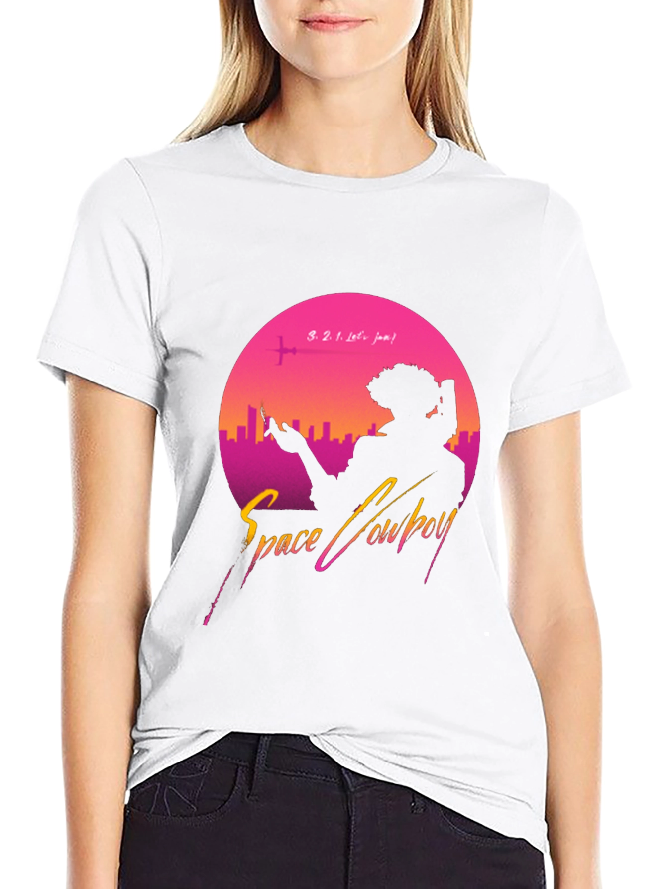 Space Cowboy Graphic Tee - Retro Anime Style