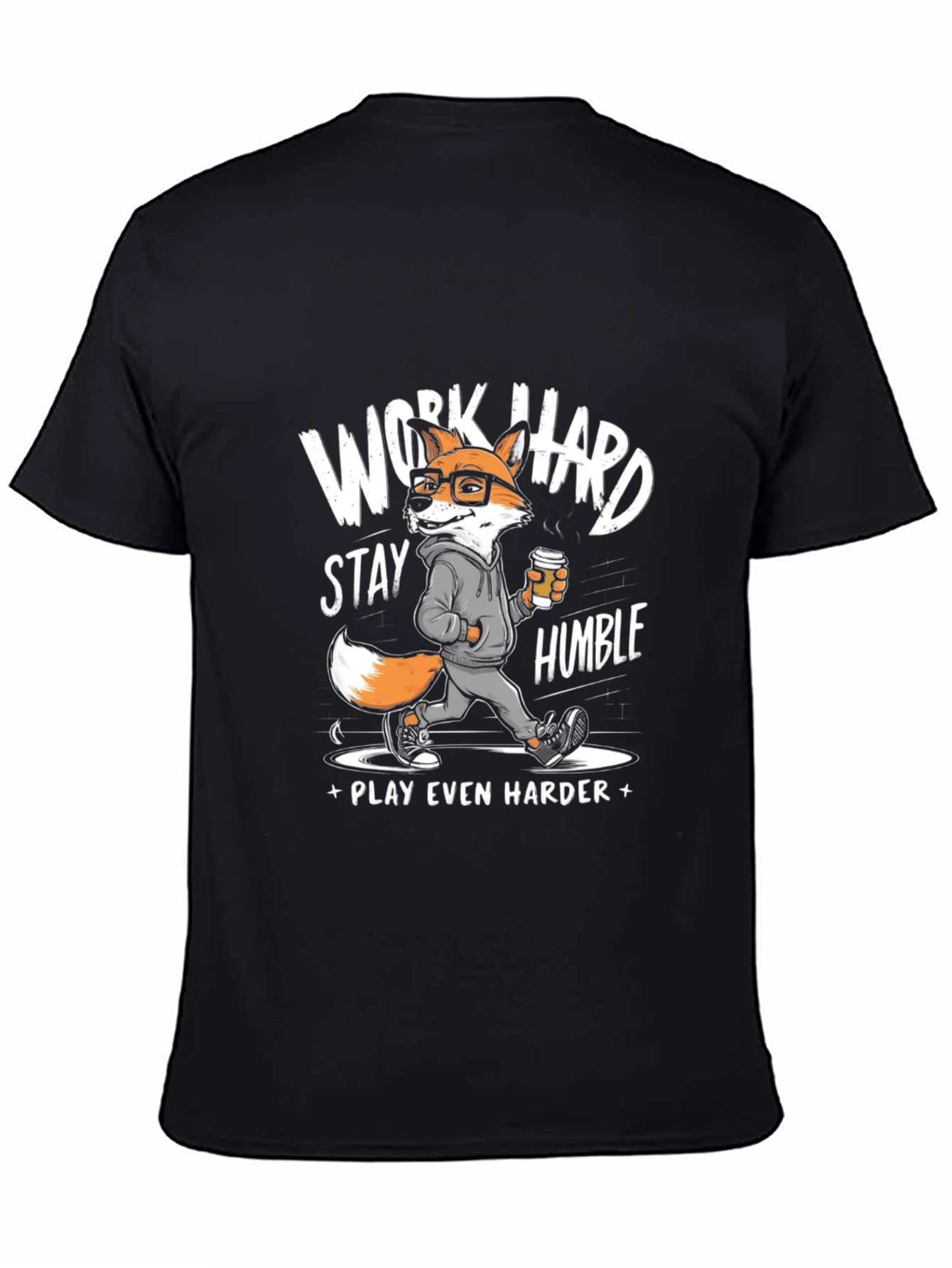 Work Hard Stay Humble Fox Graphic Tee