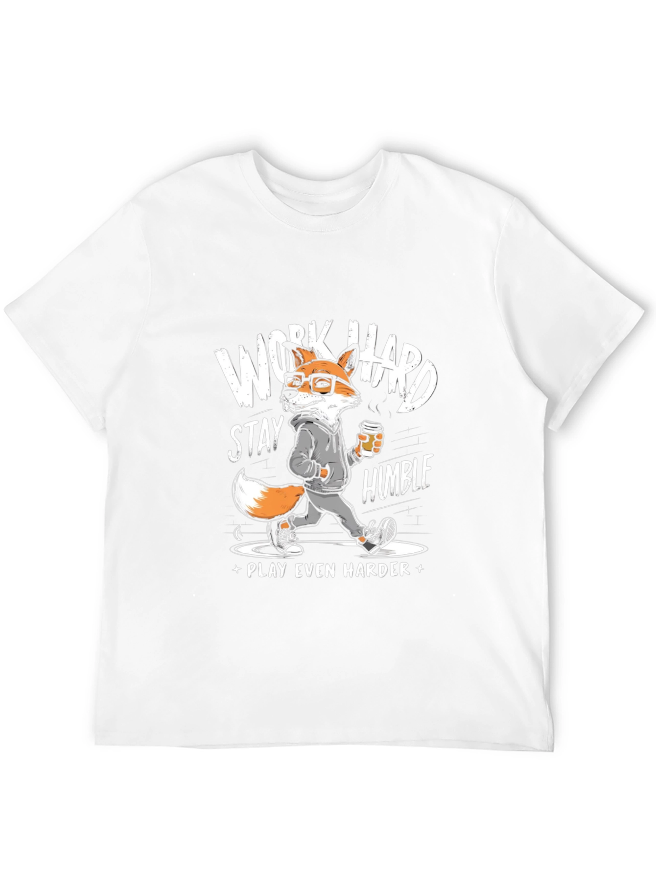 Work Hard Stay Humble Fox Graphic Tee