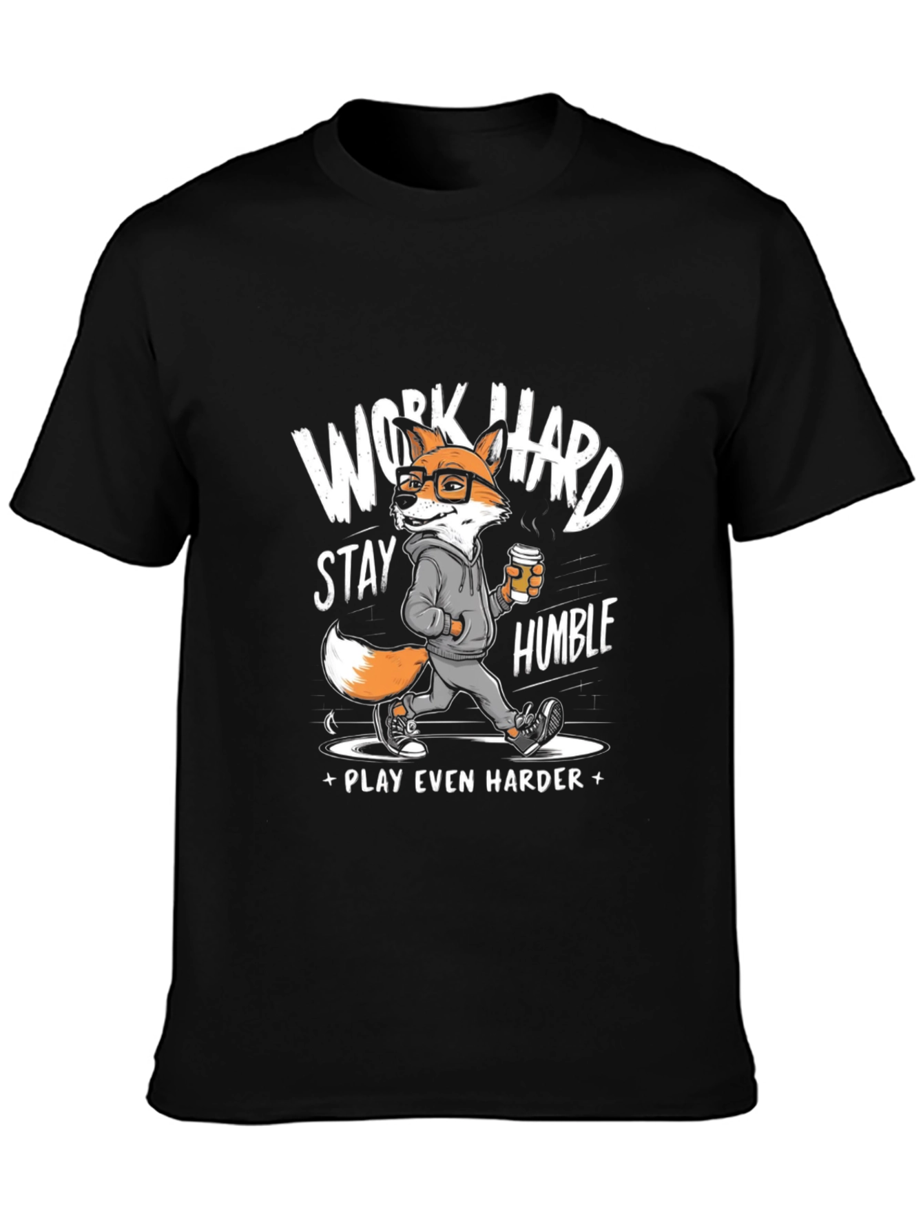 Work Hard Stay Humble Fox Graphic Tee