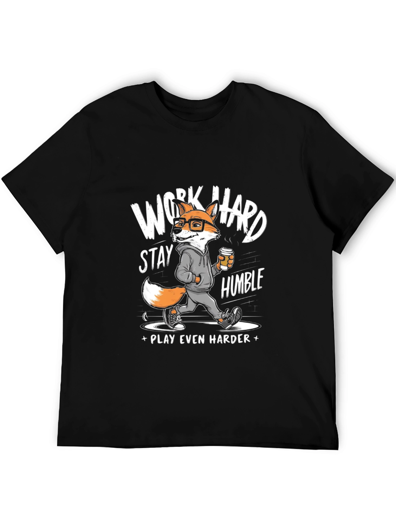 Work Hard Stay Humble Fox Graphic Tee