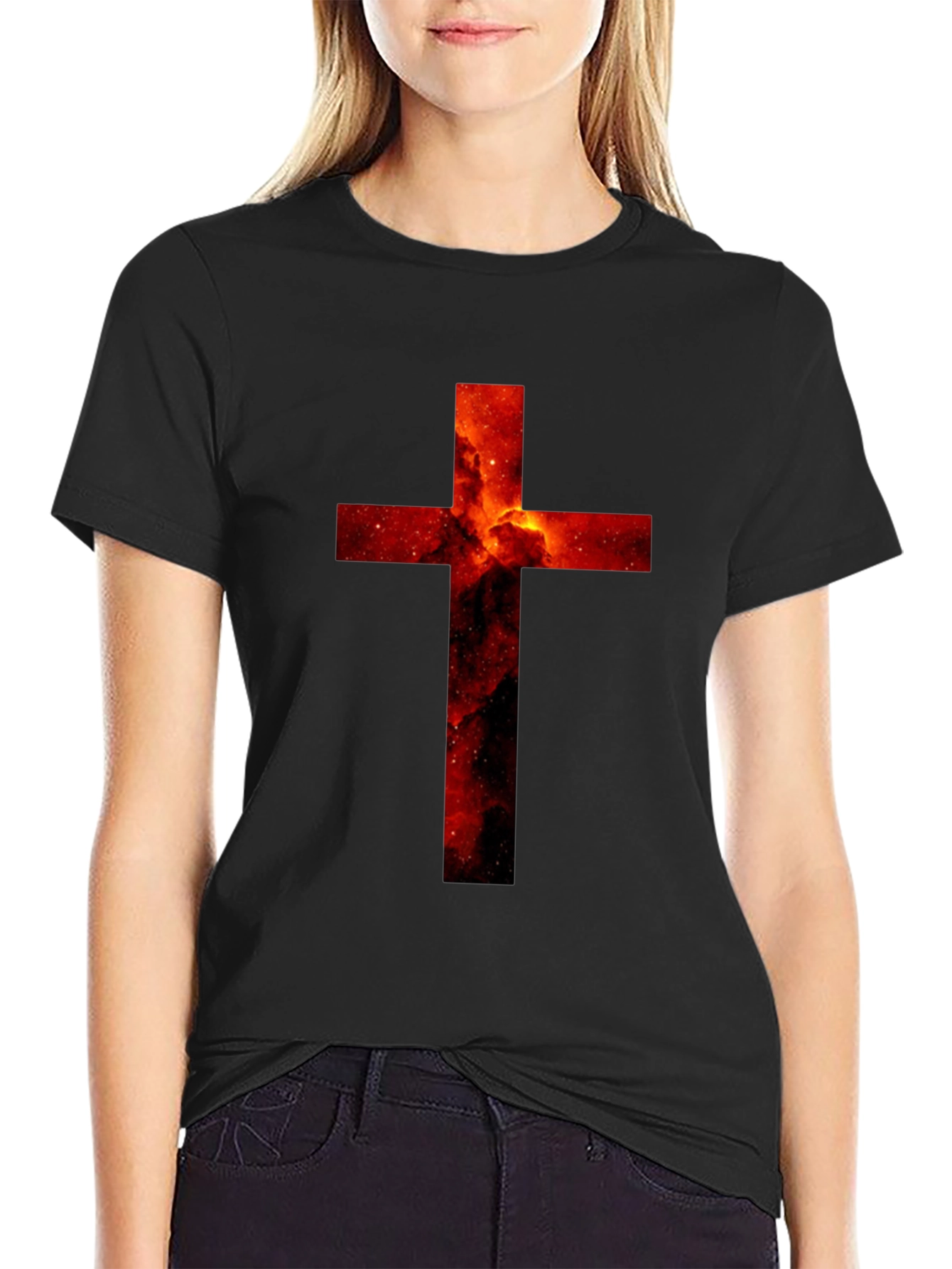 Nebula Cross Graphic Black T-Shirt