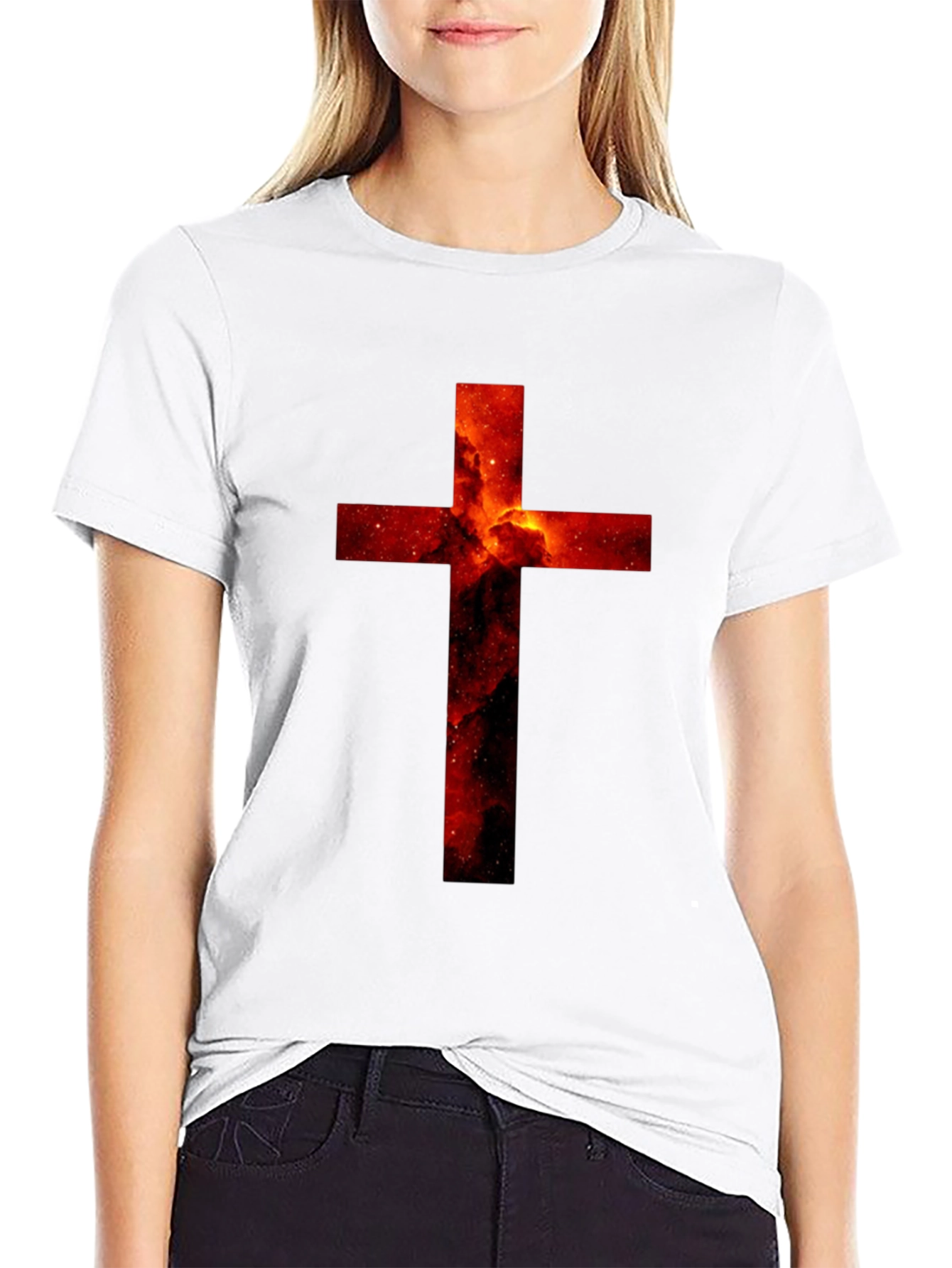Nebula Cross Graphic Black T-Shirt