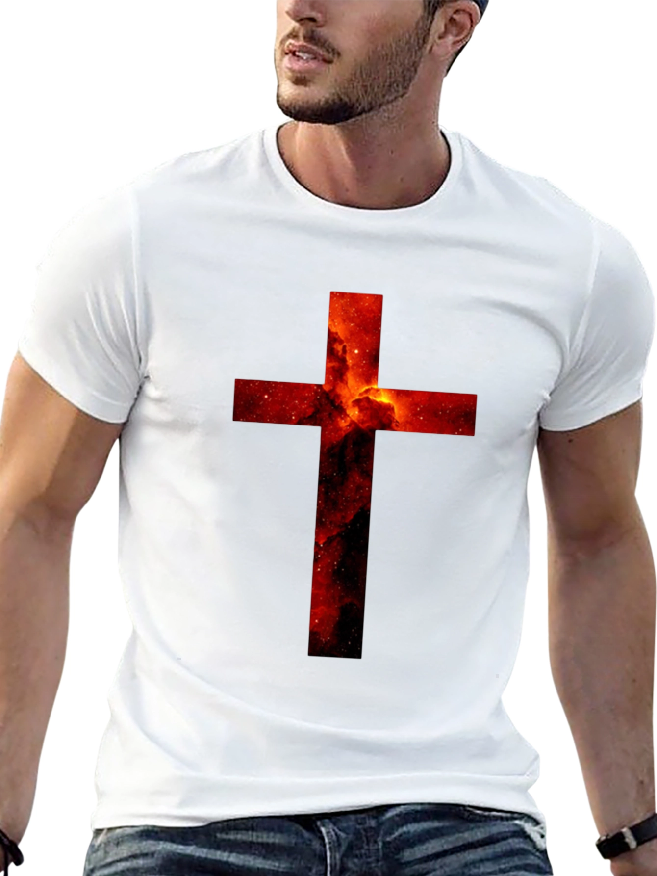 Nebula Cross Graphic Black T-Shirt