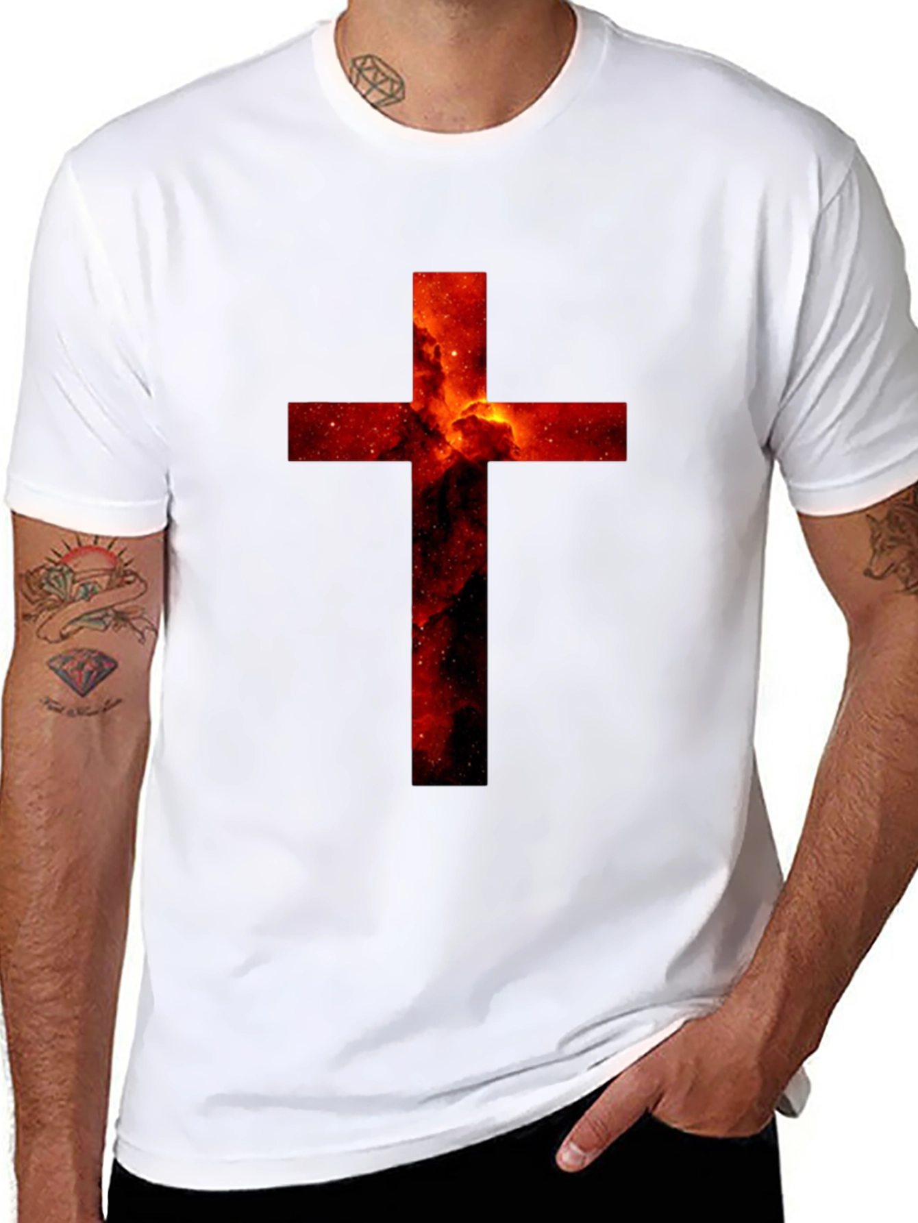 Nebula Cross Graphic Black T-Shirt