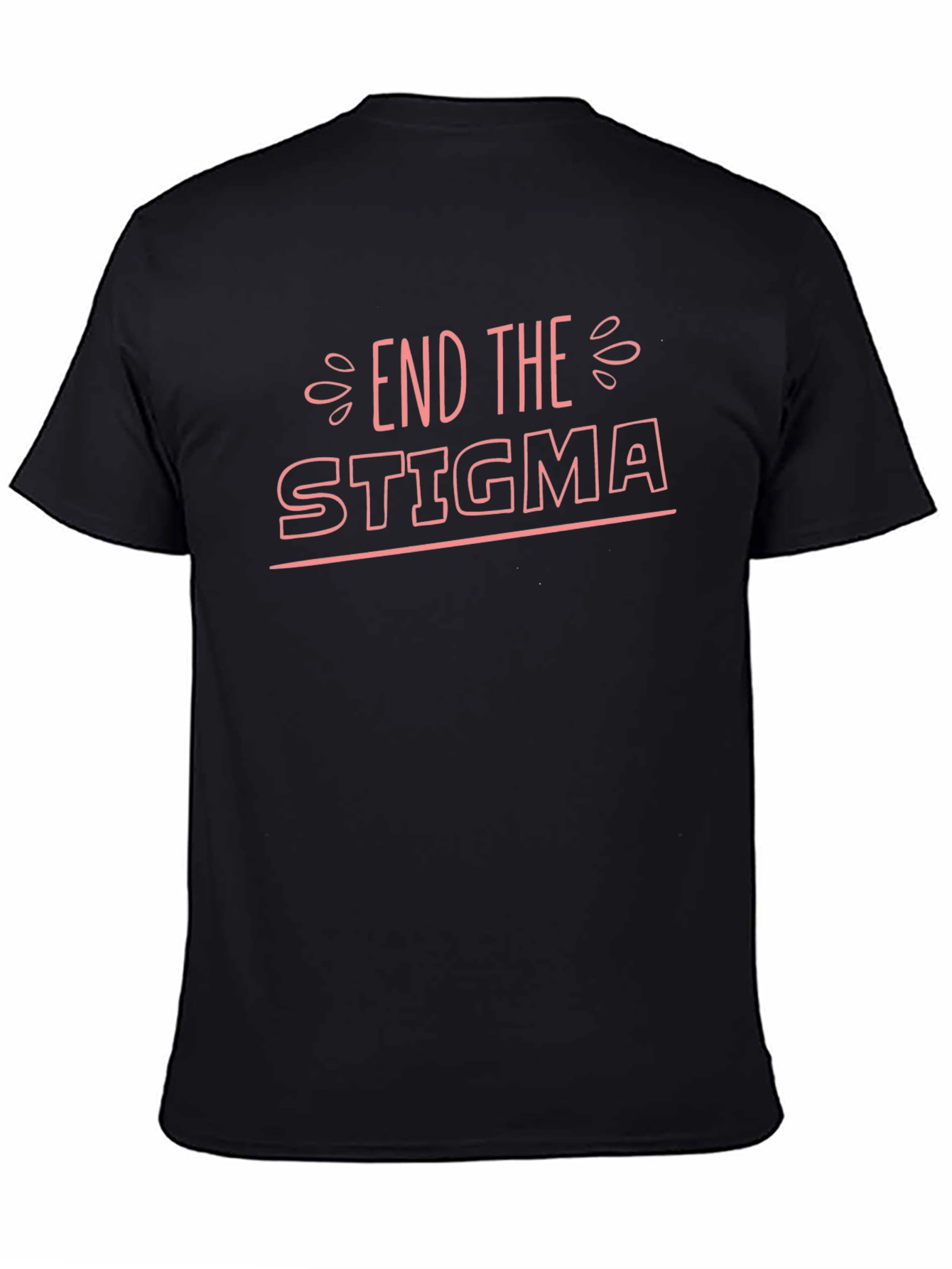 End The Stigma Black T-Shirt - Mental Health Awareness
