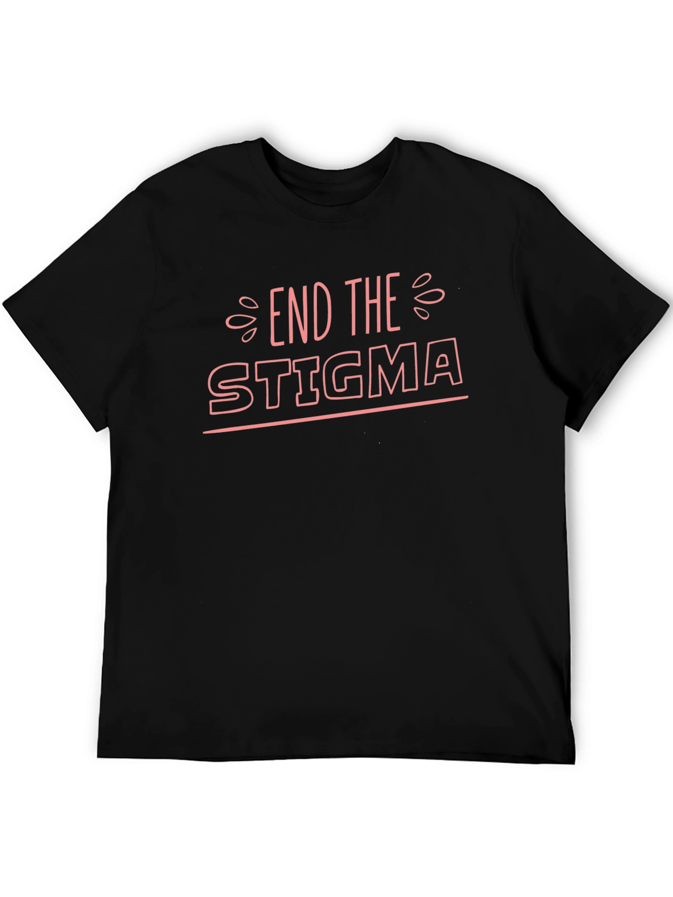 End The Stigma Black T-Shirt - Mental Health Awareness