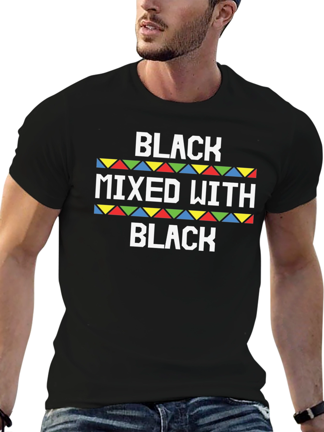 Black Mixed With Black Novelty T-Shirt