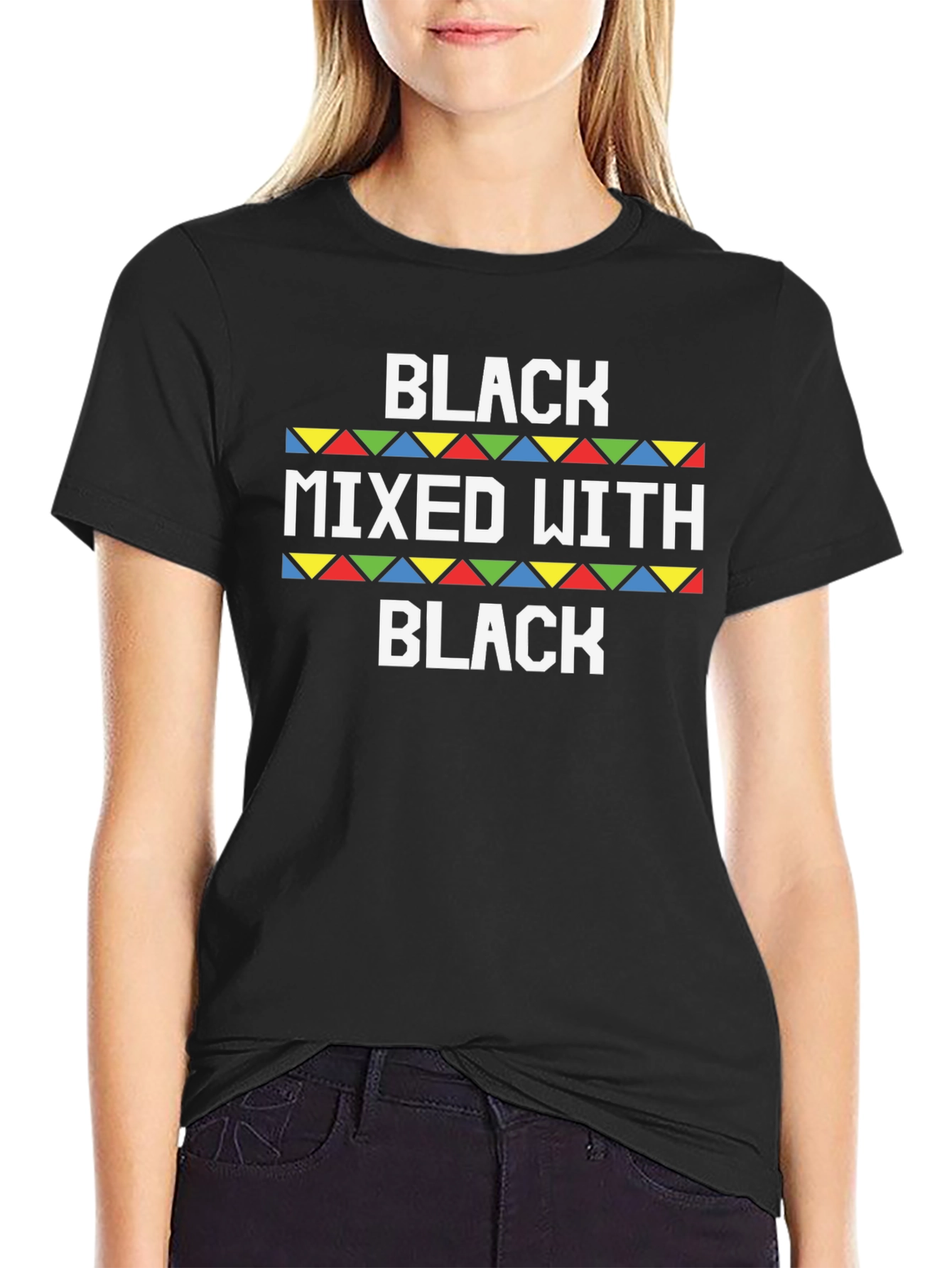 Black Mixed With Black Novelty T-Shirt