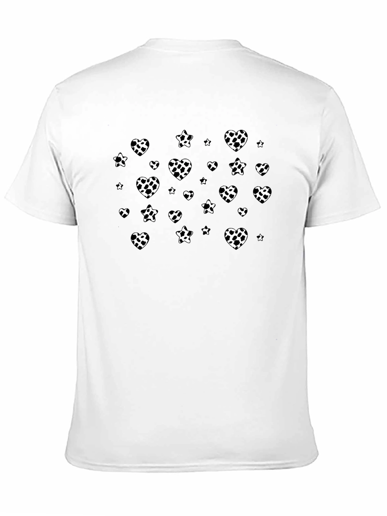 Fun Dalmatian Heart Print Black T-Shirt