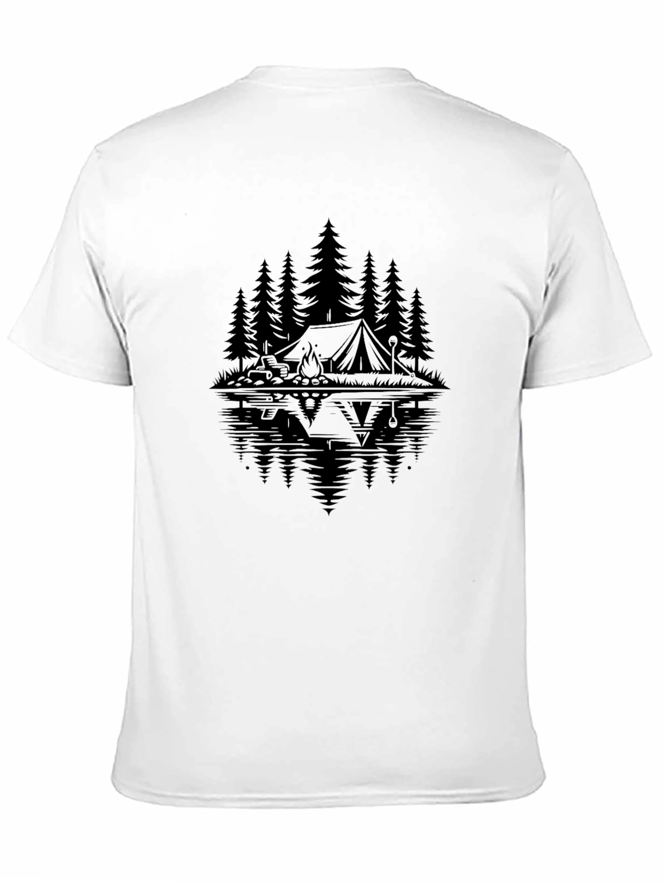 Nature Camping Graphic T-Shirt - Black