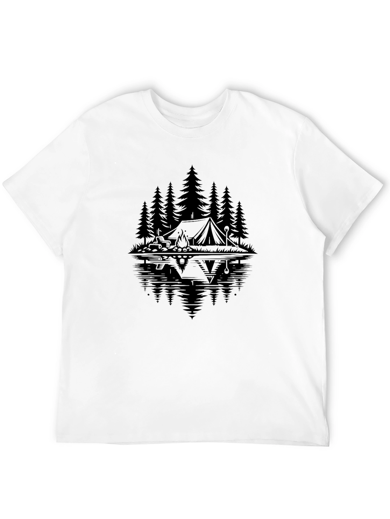 Nature Camping Graphic T-Shirt - Black