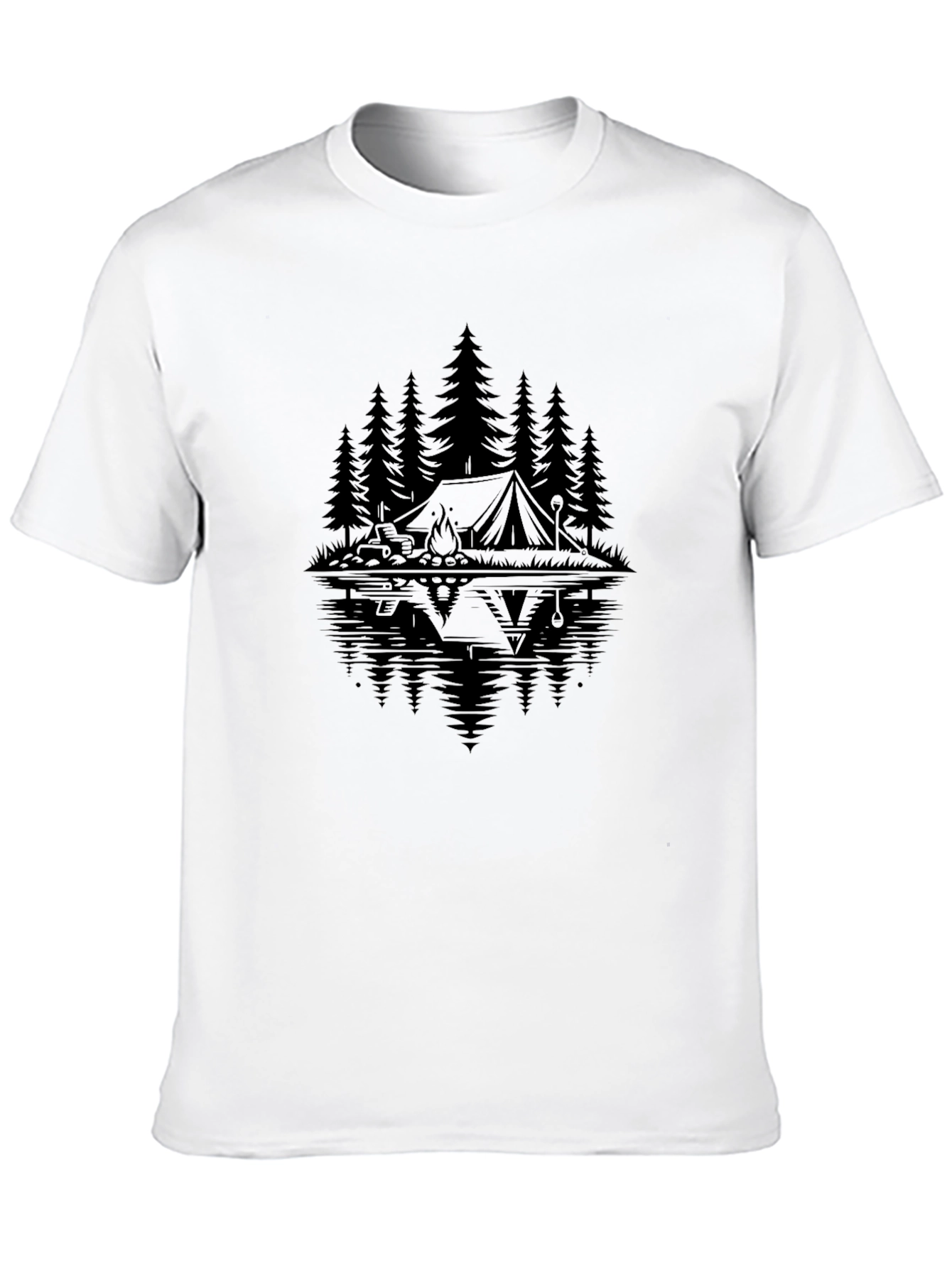 Nature Camping Graphic T-Shirt - Black