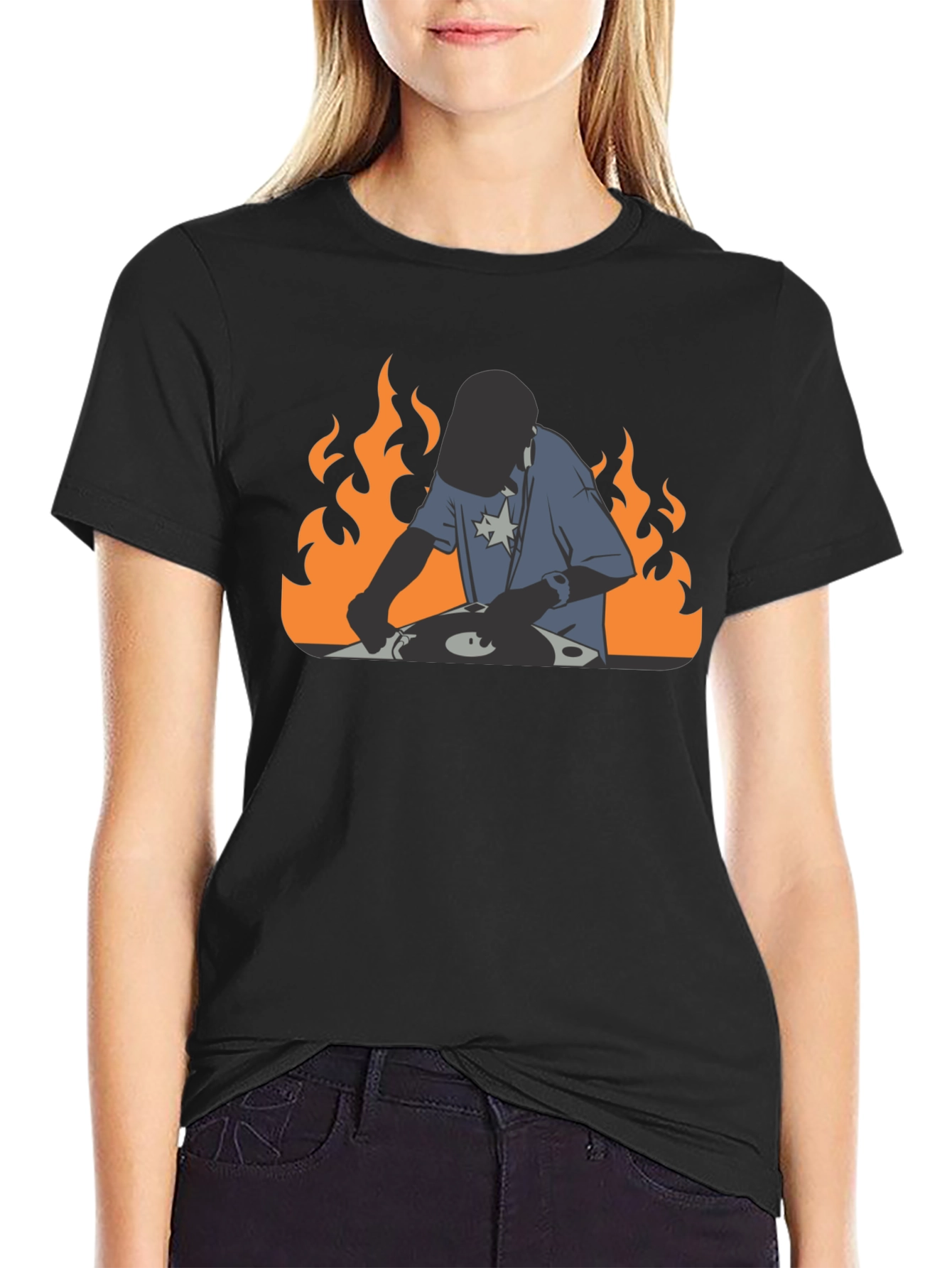 DJ on Fire Graphic Tee - Cool DJing Shirt