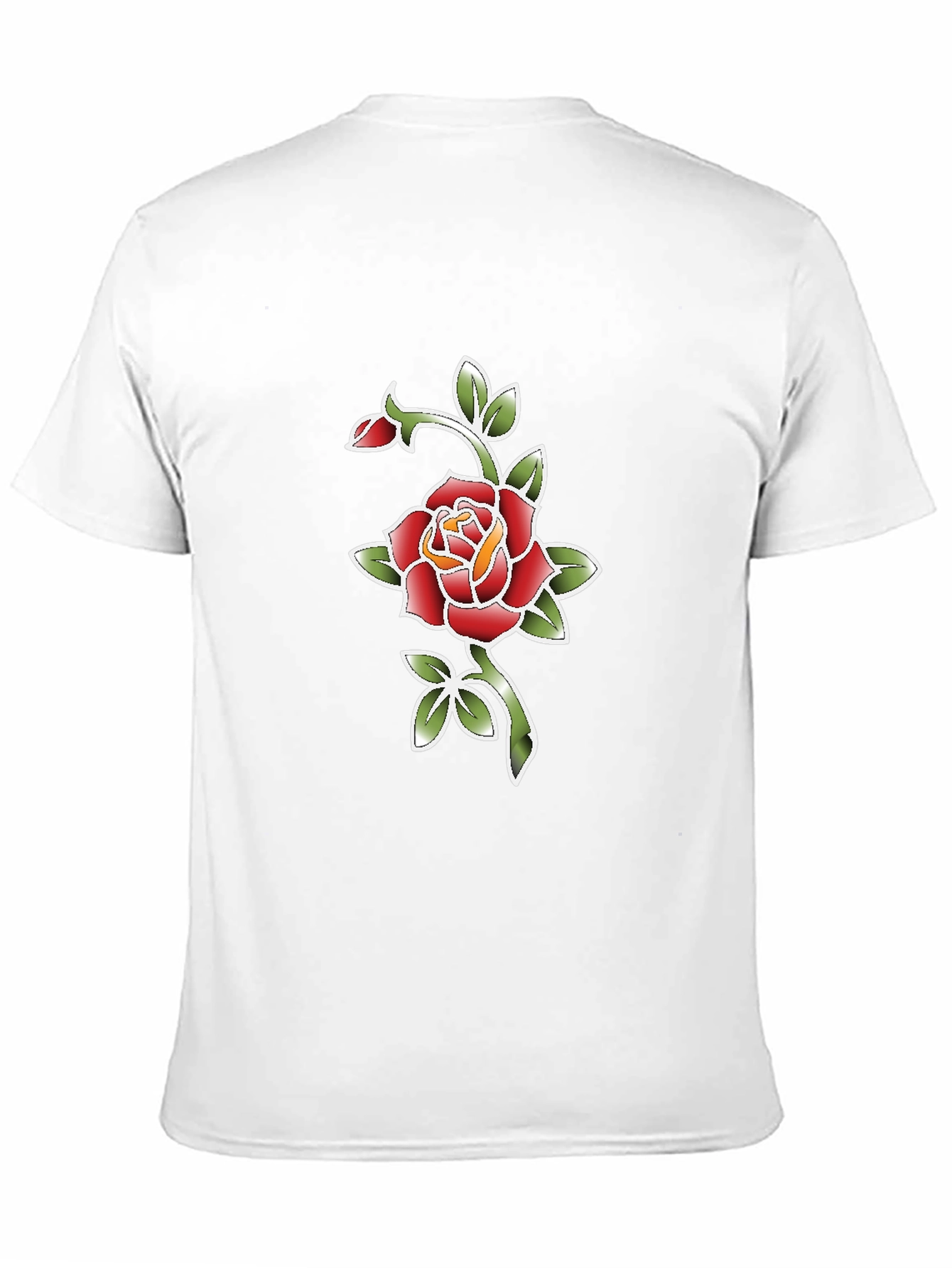 Black T-Shirt with Rose Graphic