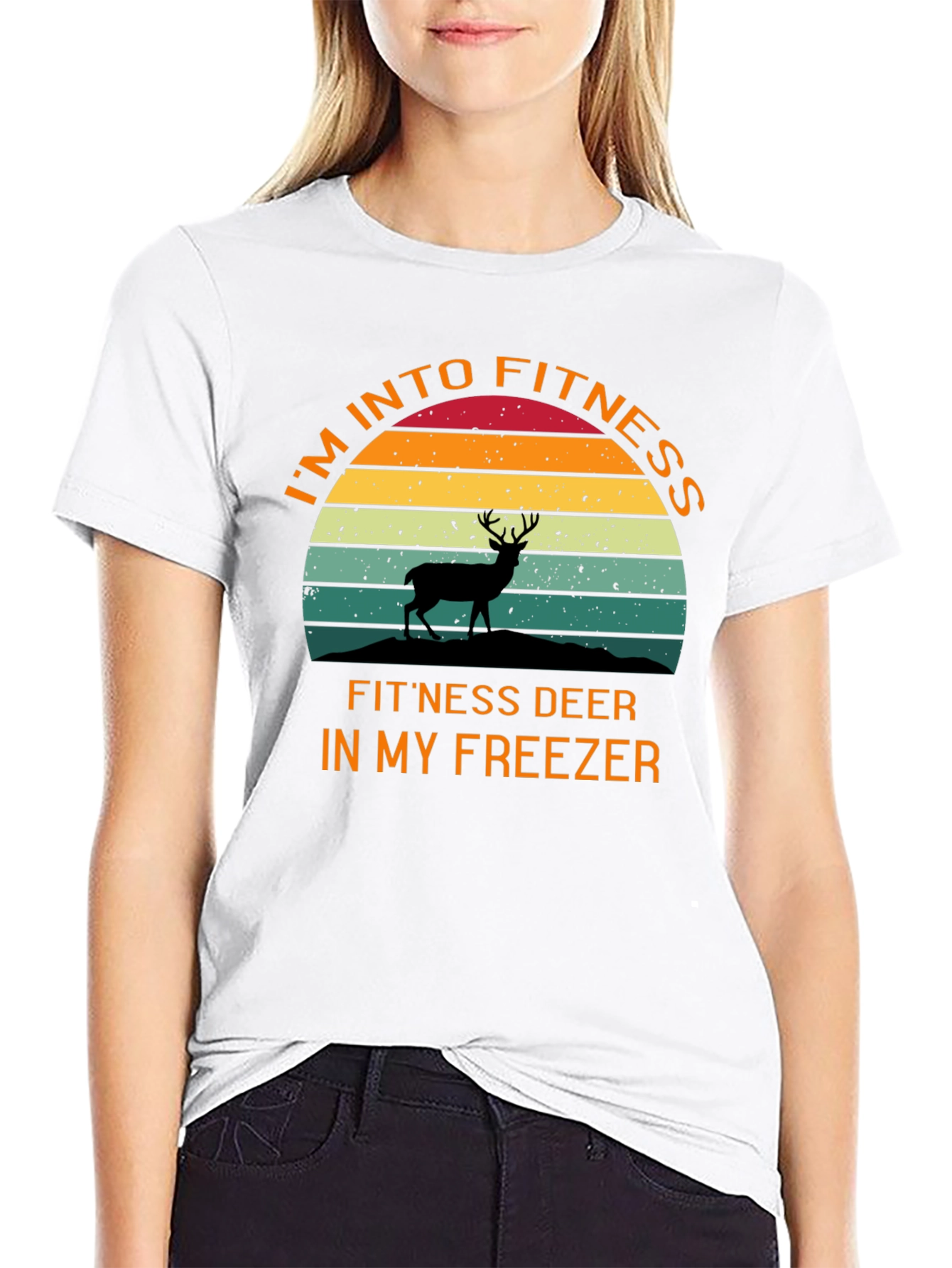 Fitness Deer T-Shirt - Humorous Workout Tee