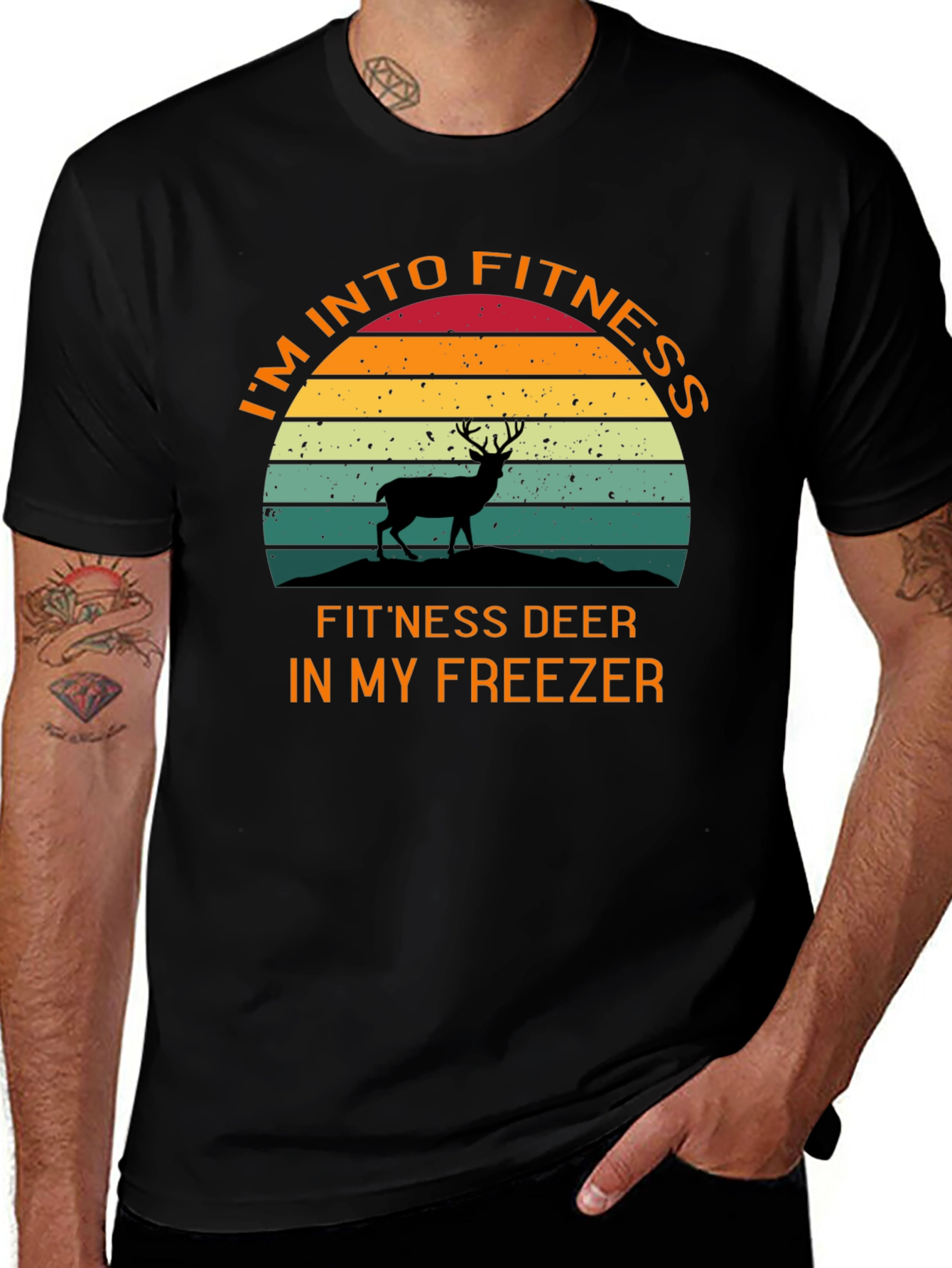 Fitness Deer T-Shirt - Humorous Workout Tee