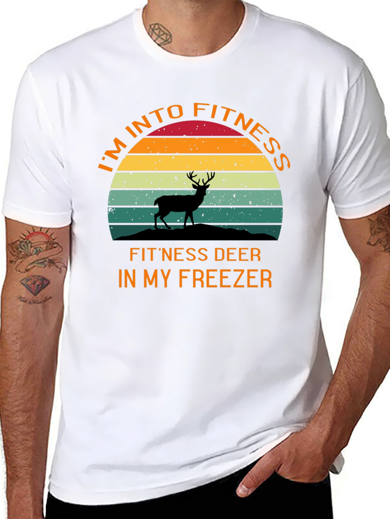 Fitness Deer T-Shirt - Humorous Workout Tee