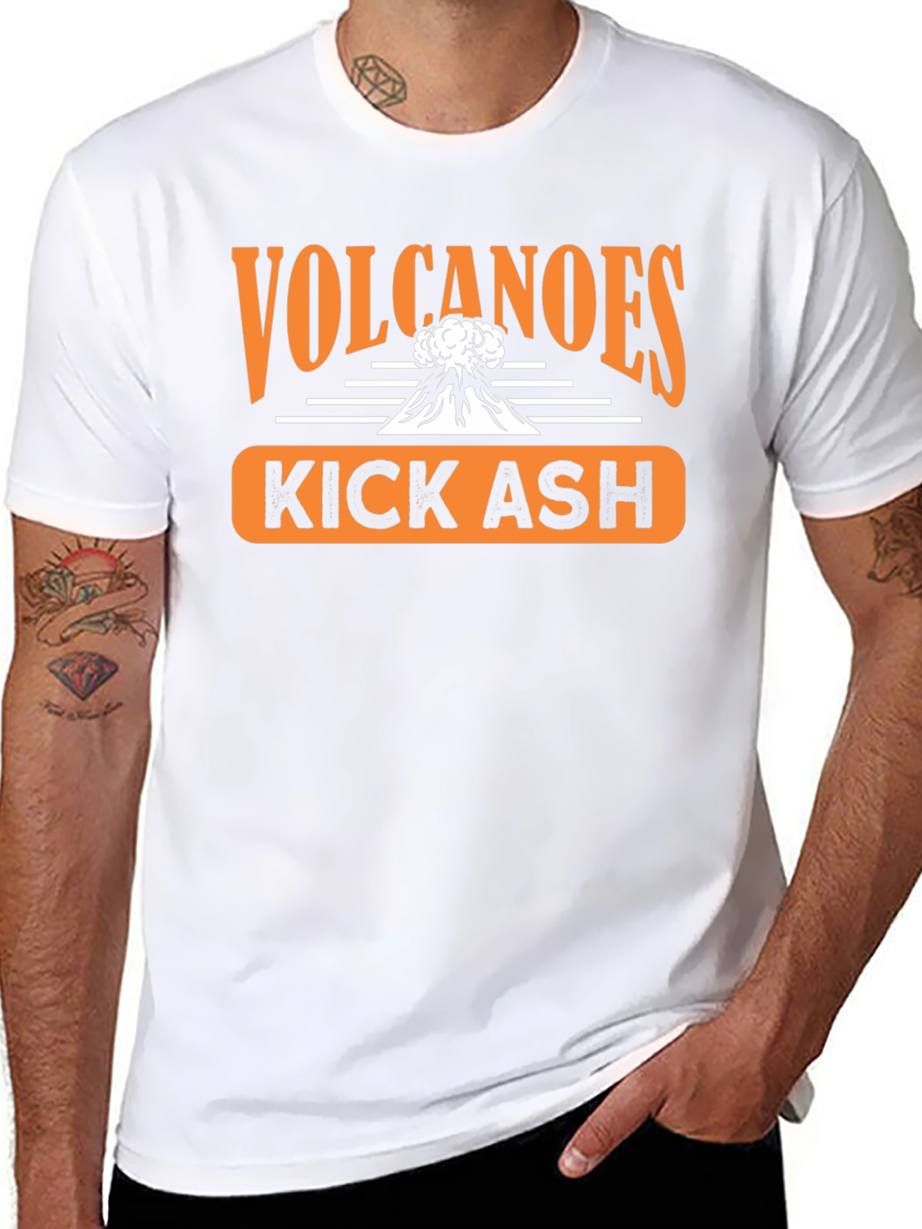 Volcanoes Kick Ash Graphic T-Shirt - Black