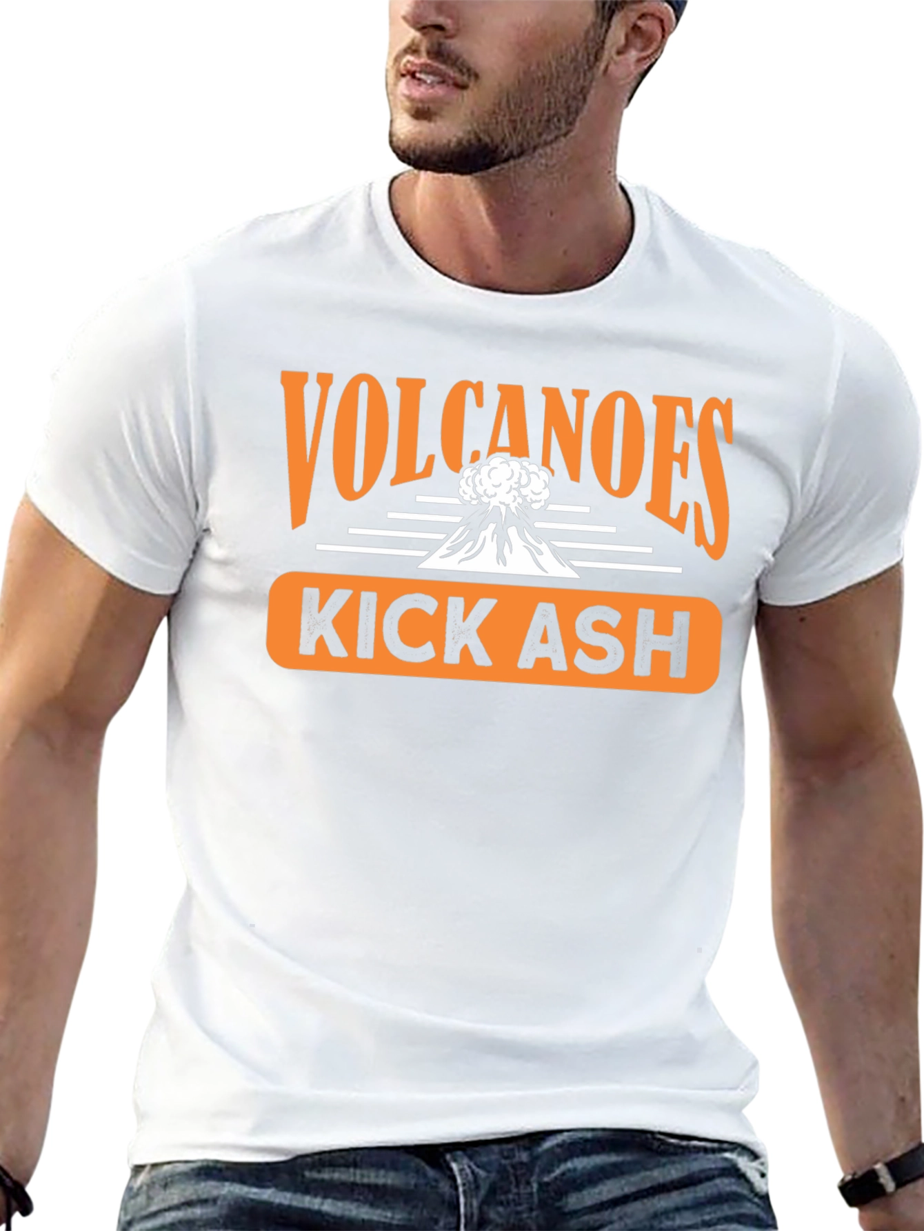 Volcanoes Kick Ash Graphic T-Shirt - Black