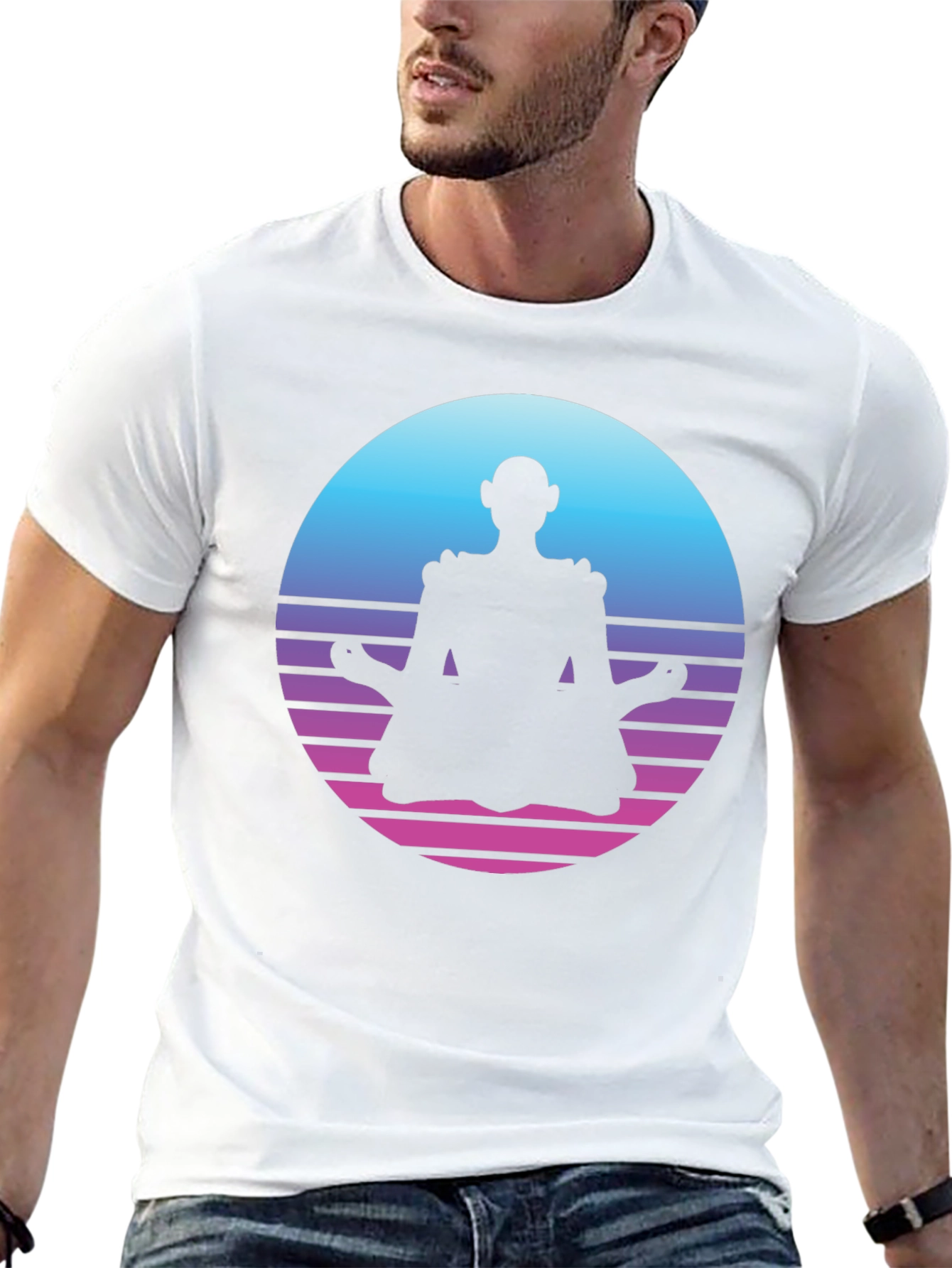 Retro Meditation T-Shirt - Black