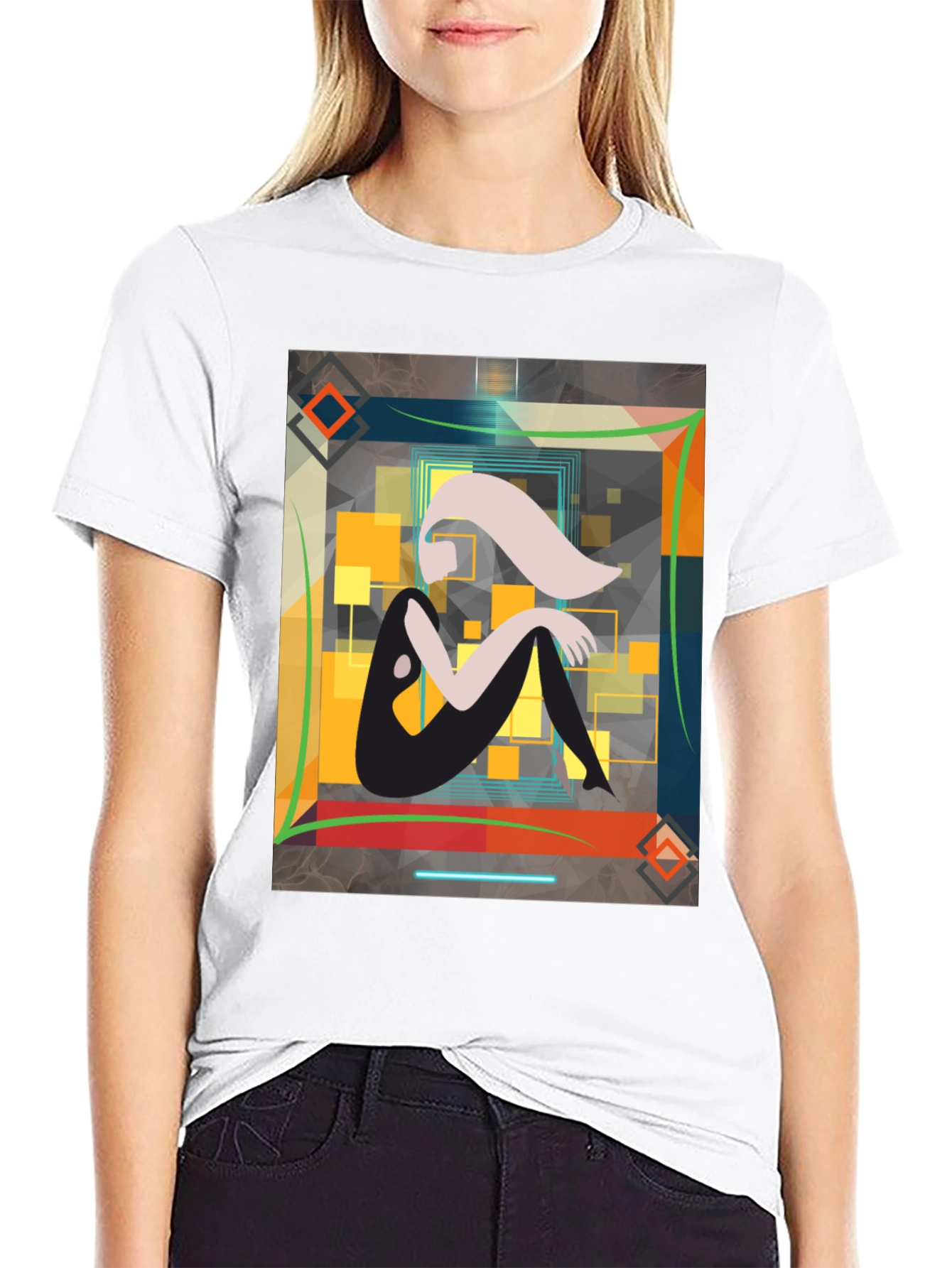 Abstract Woman Graphic Tee - Artistic Style