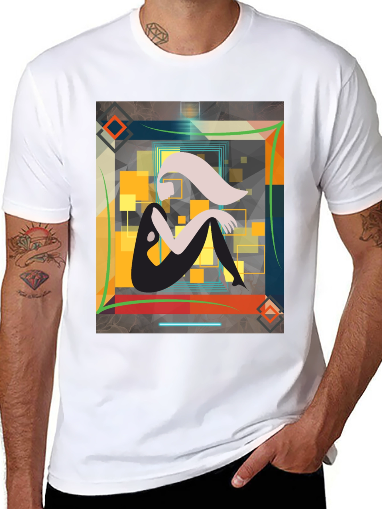 Abstract Woman Graphic Tee - Artistic Style