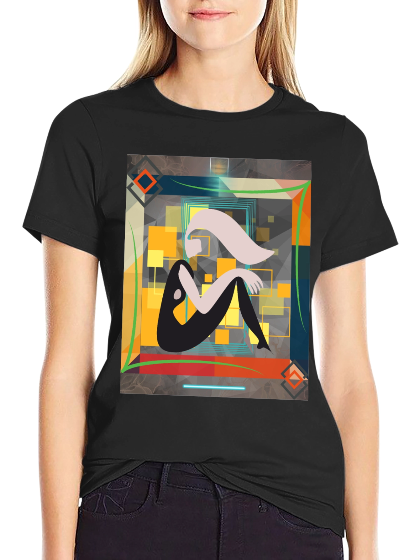 Abstract Woman Graphic Tee - Artistic Style