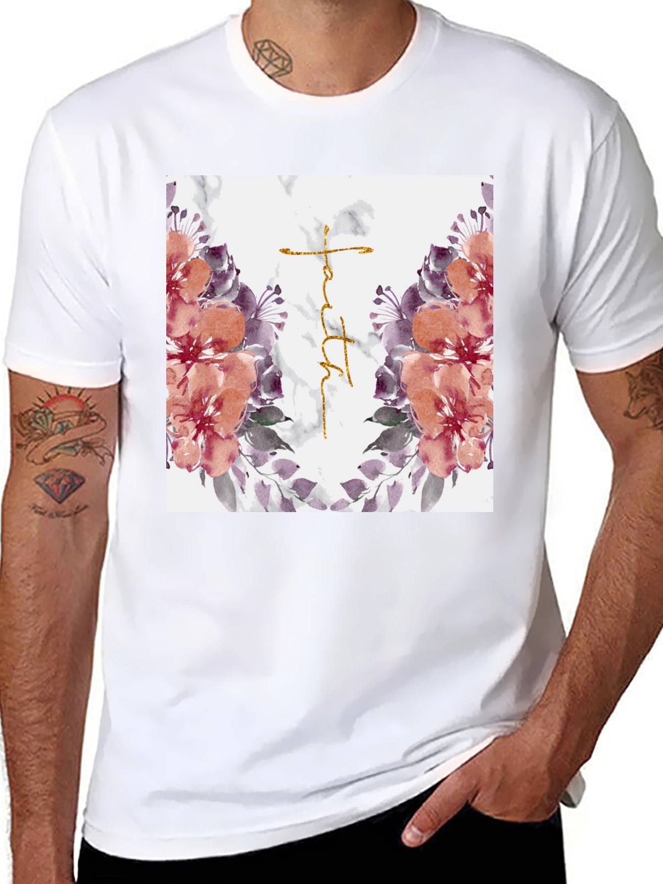 Floral Faith Graphic Tee - Stylish Christian T-Shirt