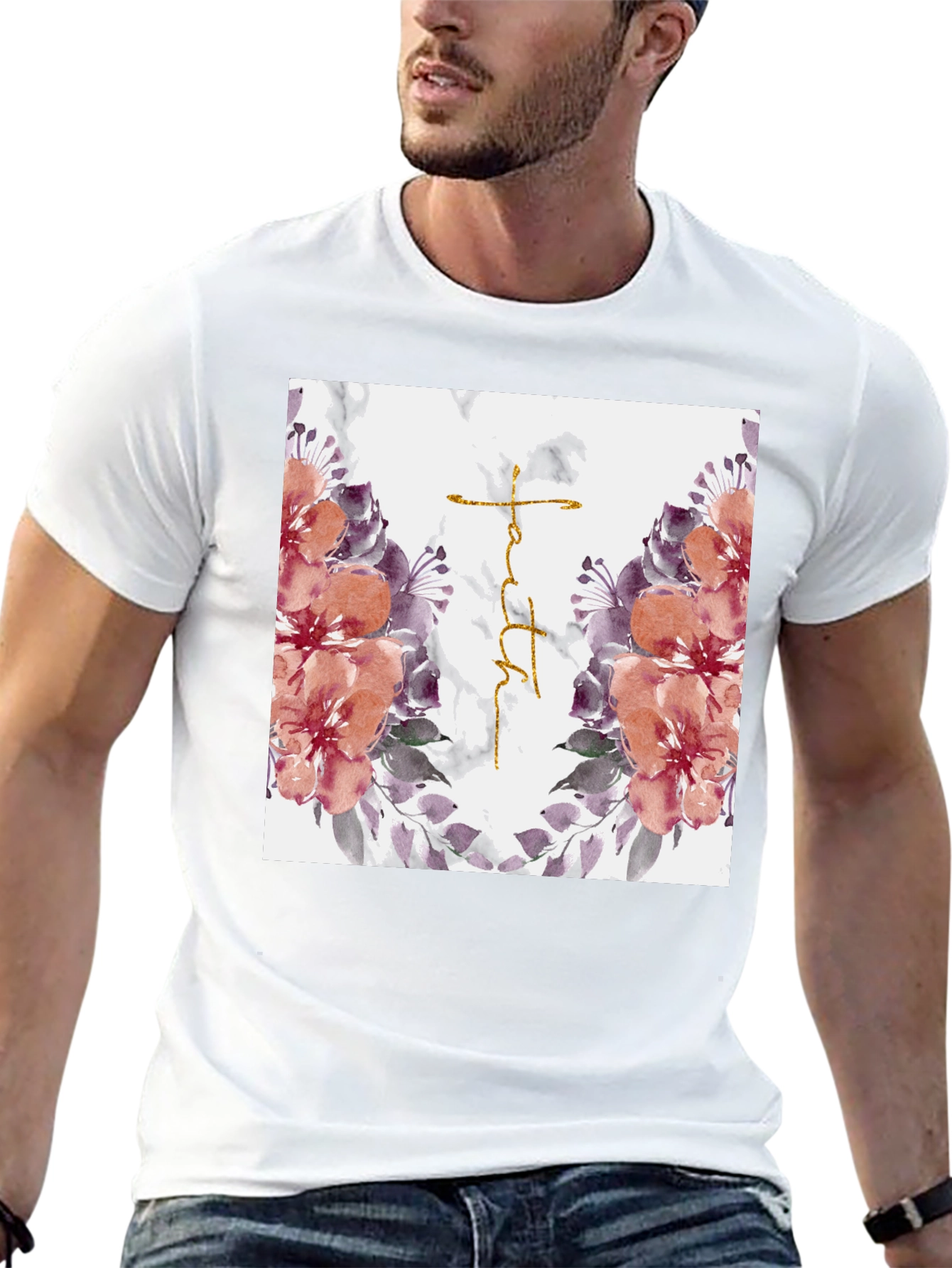 Floral Faith Graphic Tee - Stylish Christian T-Shirt