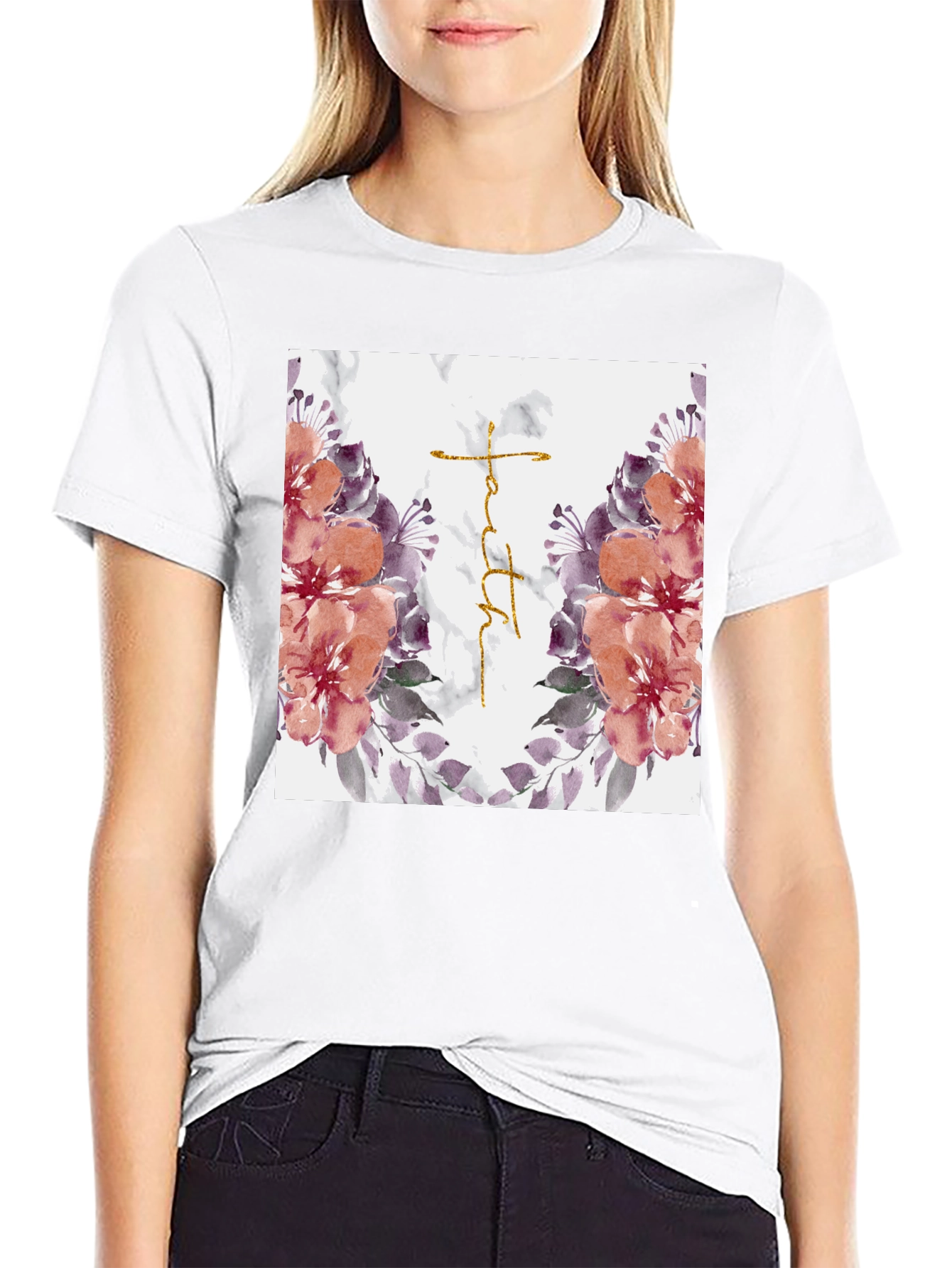 Floral Faith Graphic Tee - Stylish Christian T-Shirt