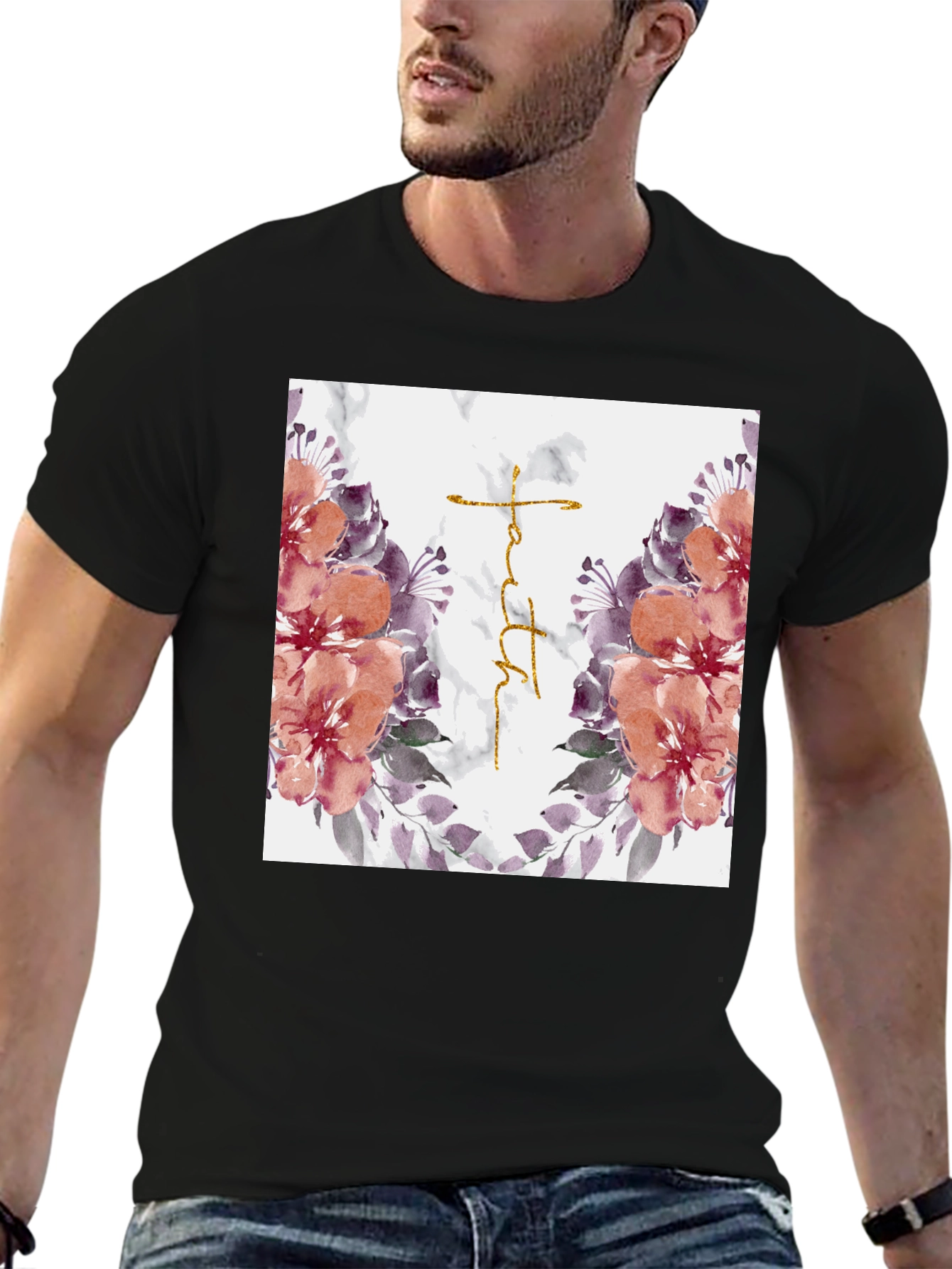 Floral Faith Graphic Tee - Stylish Christian T-Shirt