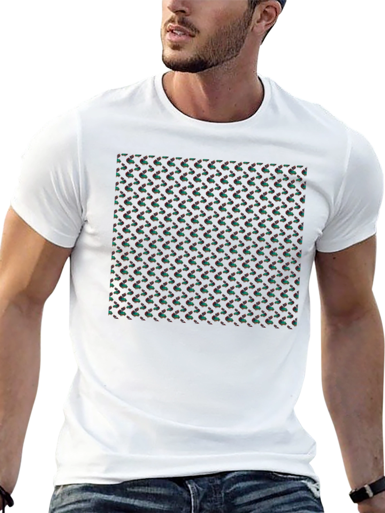 Patterned Black T-Shirt