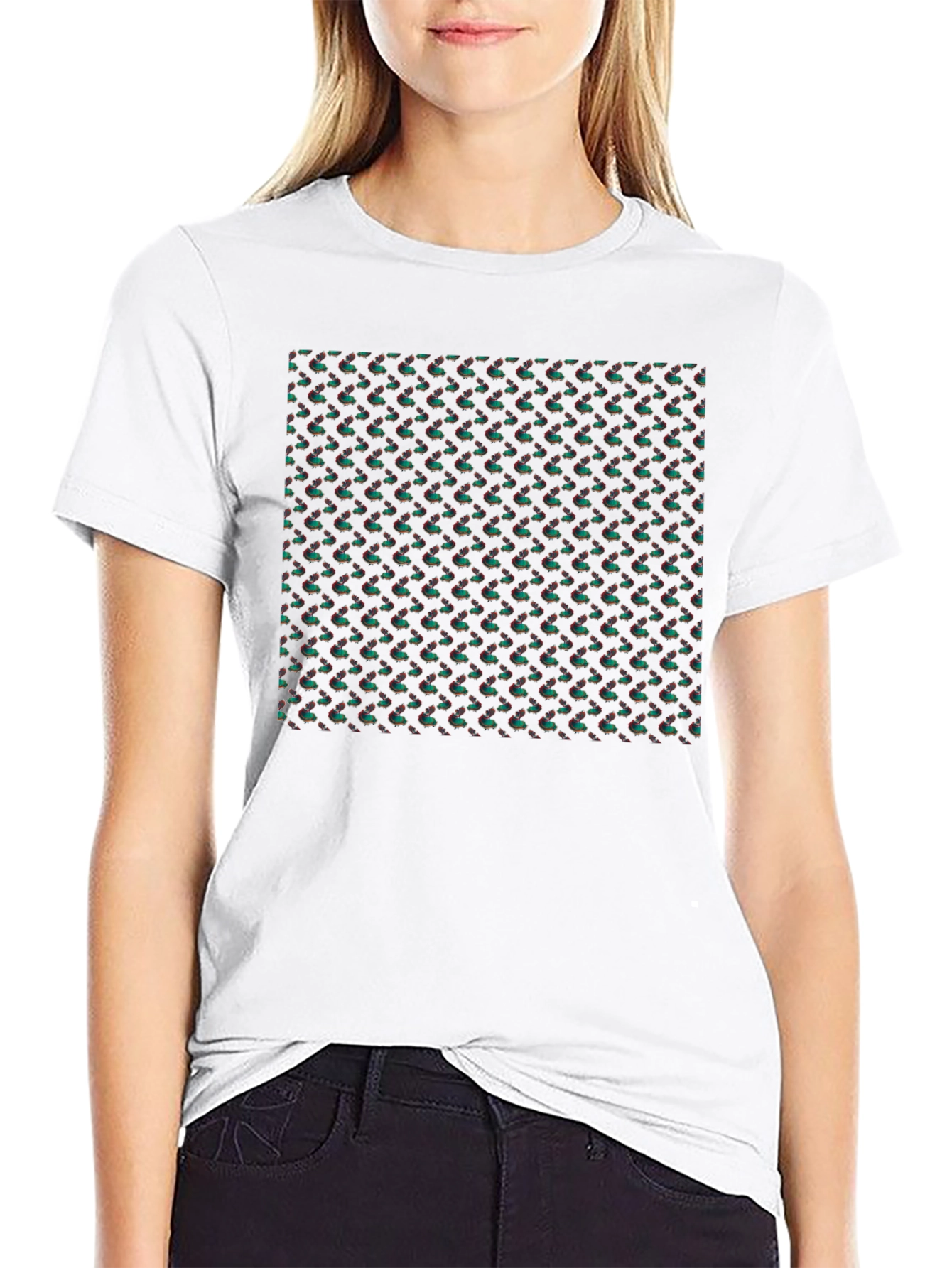 Patterned Black T-Shirt