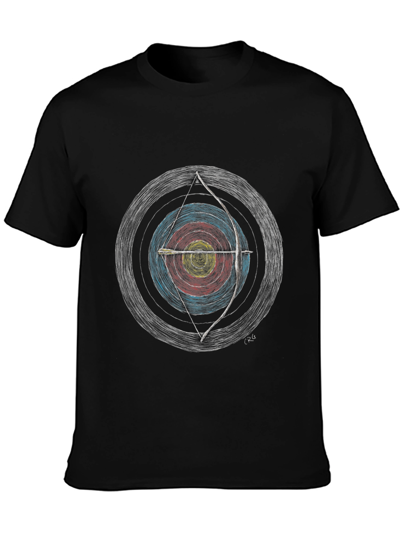 Archery Target Graphic Tee - Black Cotton Blend