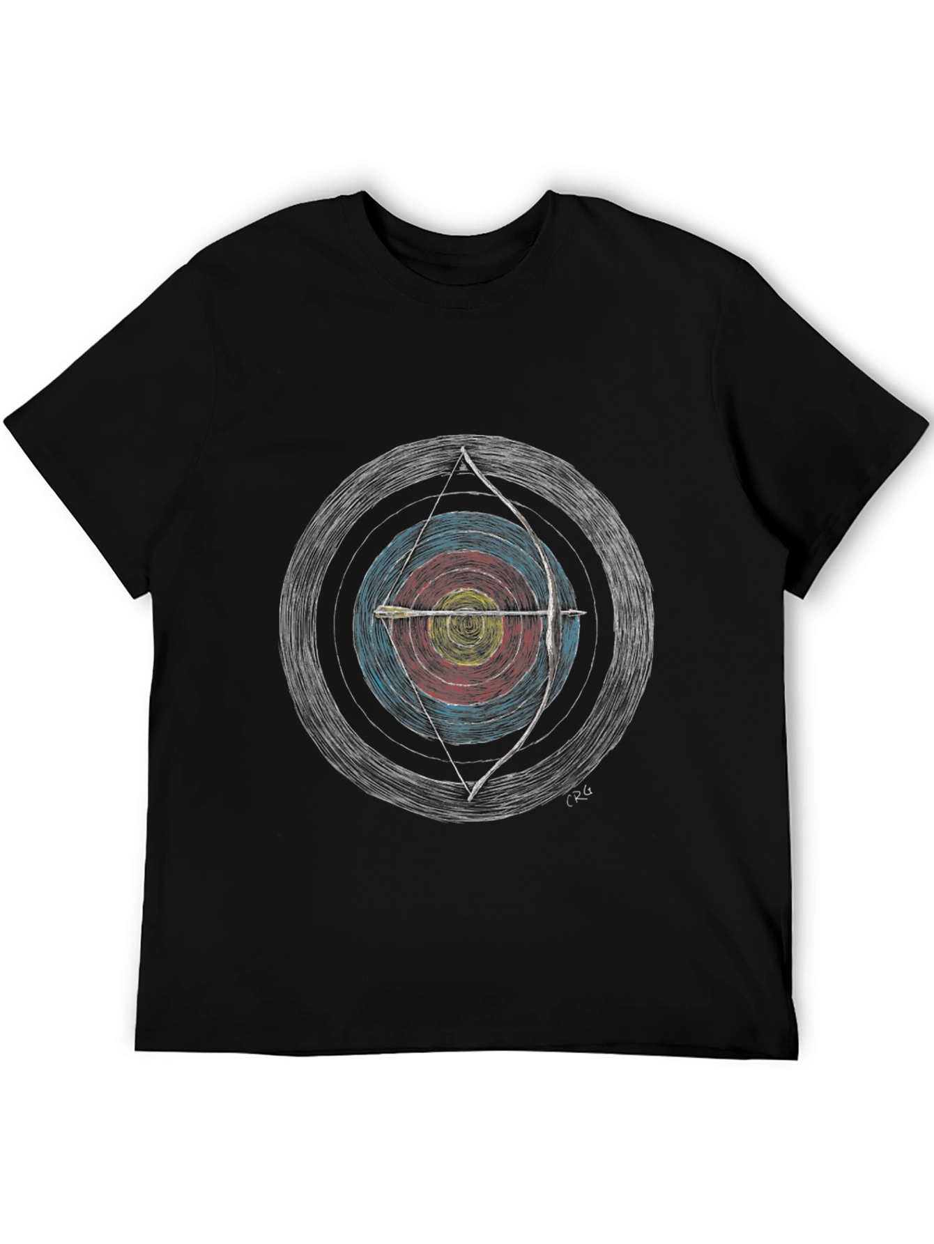 Archery Target Graphic Tee - Black Cotton Blend