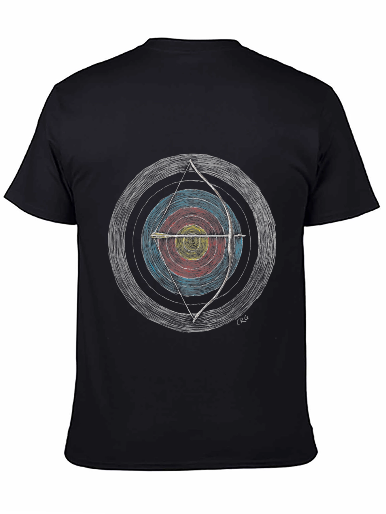 Archery Target Graphic Tee - Black Cotton Blend