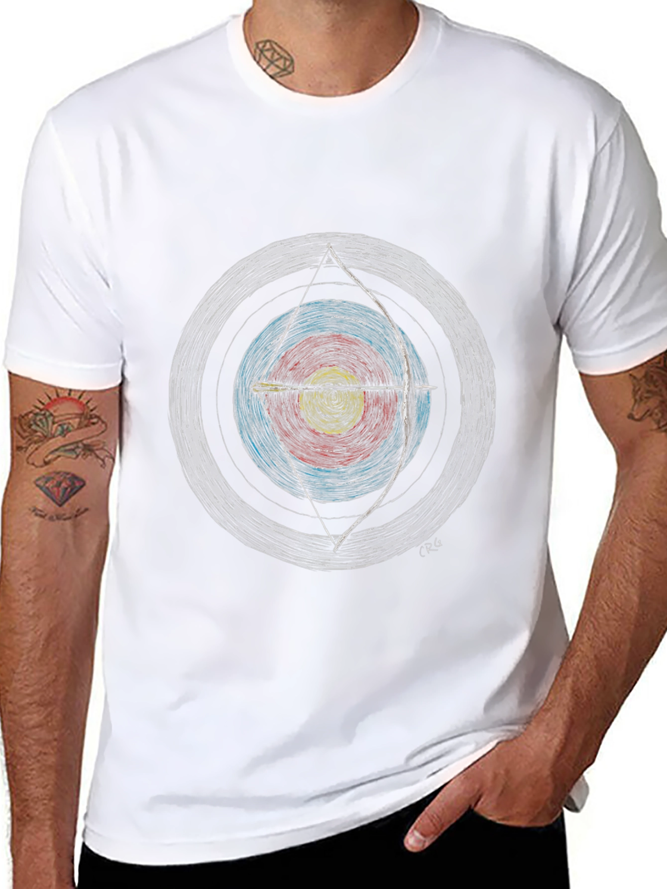 Archery Target Graphic Tee - Black Cotton Blend