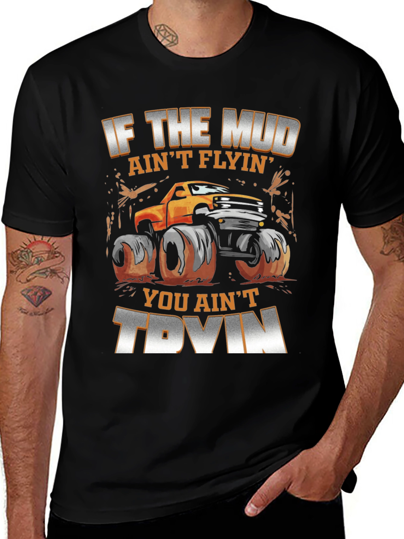 Mud Flyin Monster Truck Graphic T-Shirt